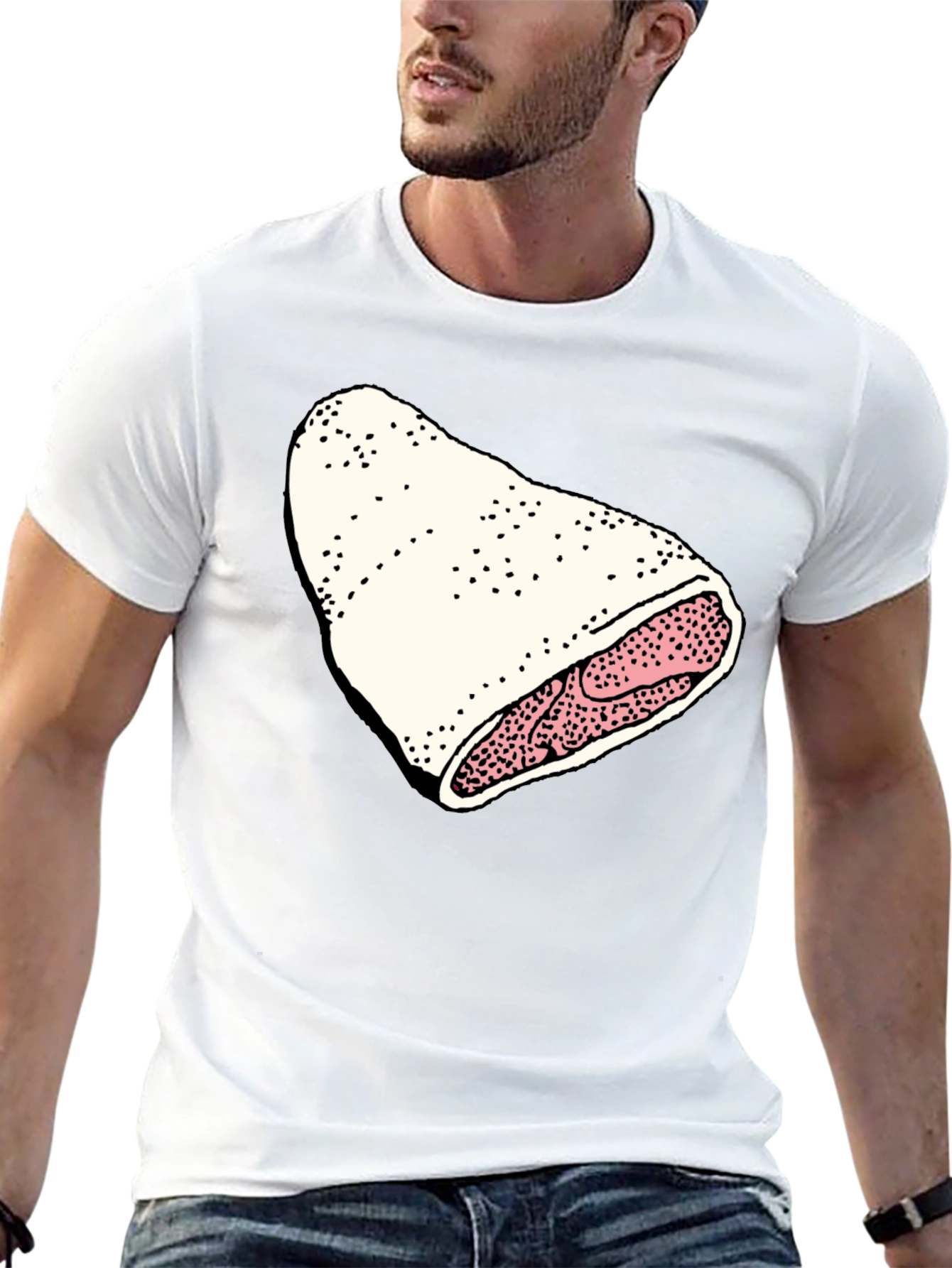 Novelty Black T-Shirt with Fun Food Graphic