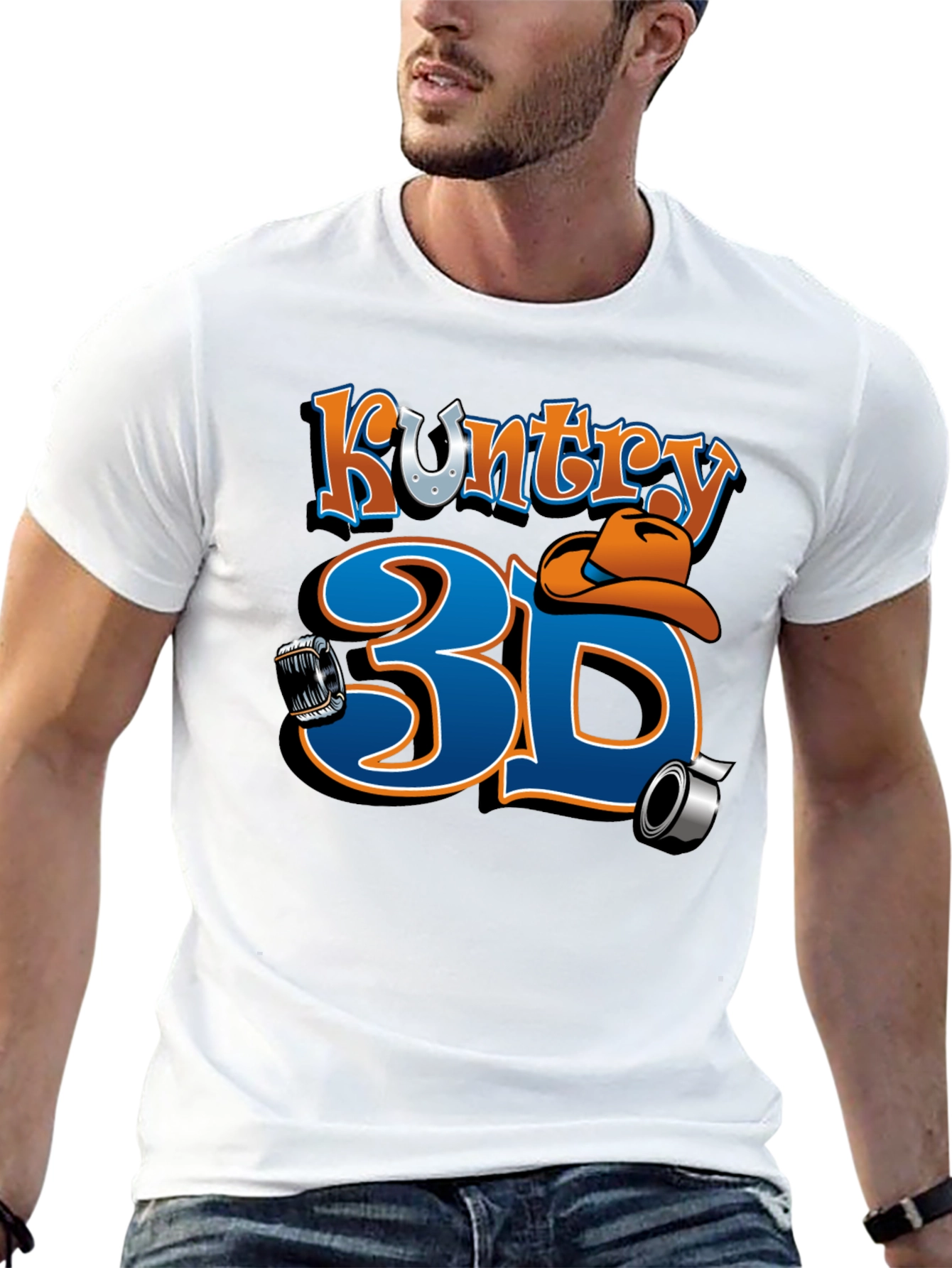 Kuntry 3D Graphic Tee - Black Cotton Blend