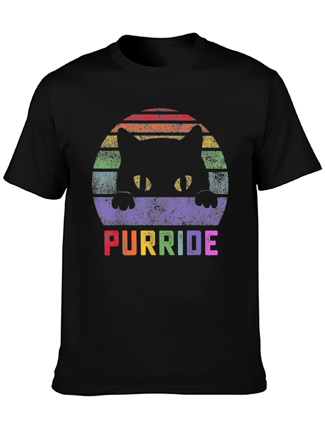 Purride LGBTQ+ Cat T-Shirt - Rainbow Pride