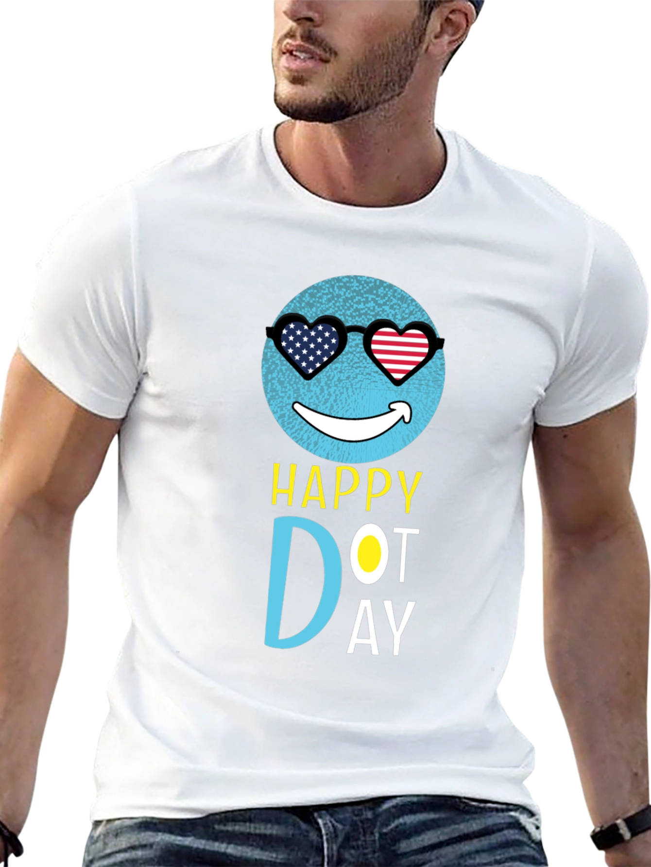 Happy Dot Day T-Shirt - Patriotic Emoji Design