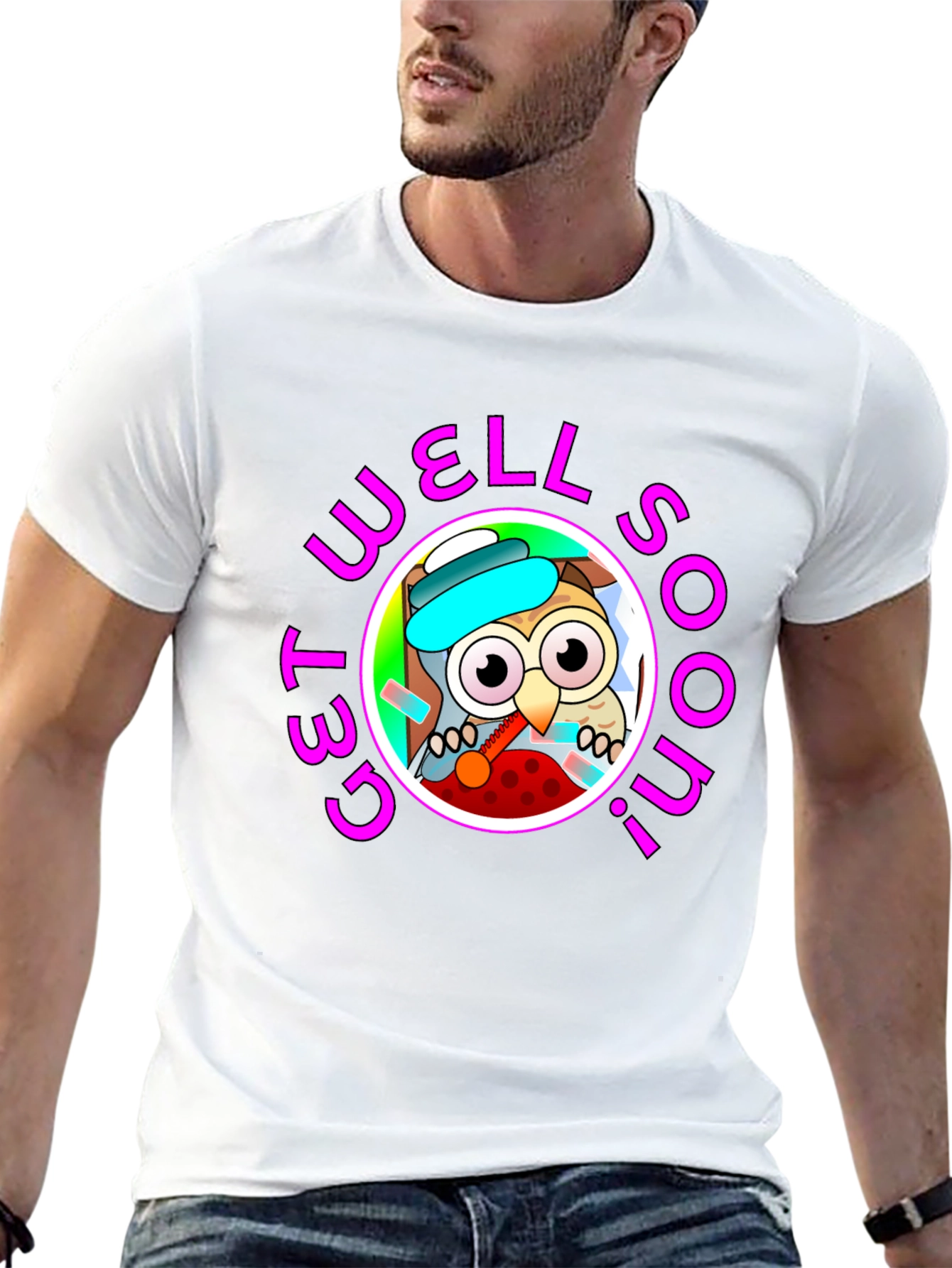 Get Well Soon Owl Graphic T-Shirt