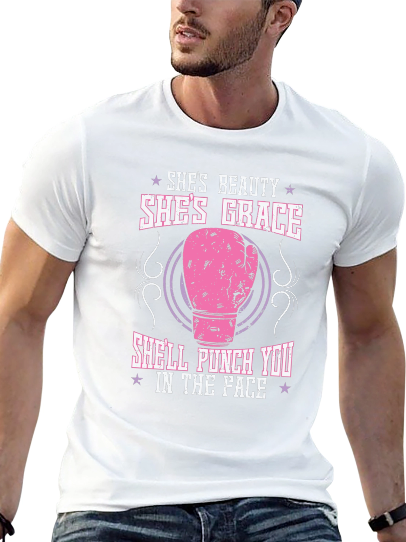 Shes Beauty Shes Grace T-Shirt: Funny Boxing Glove Tee