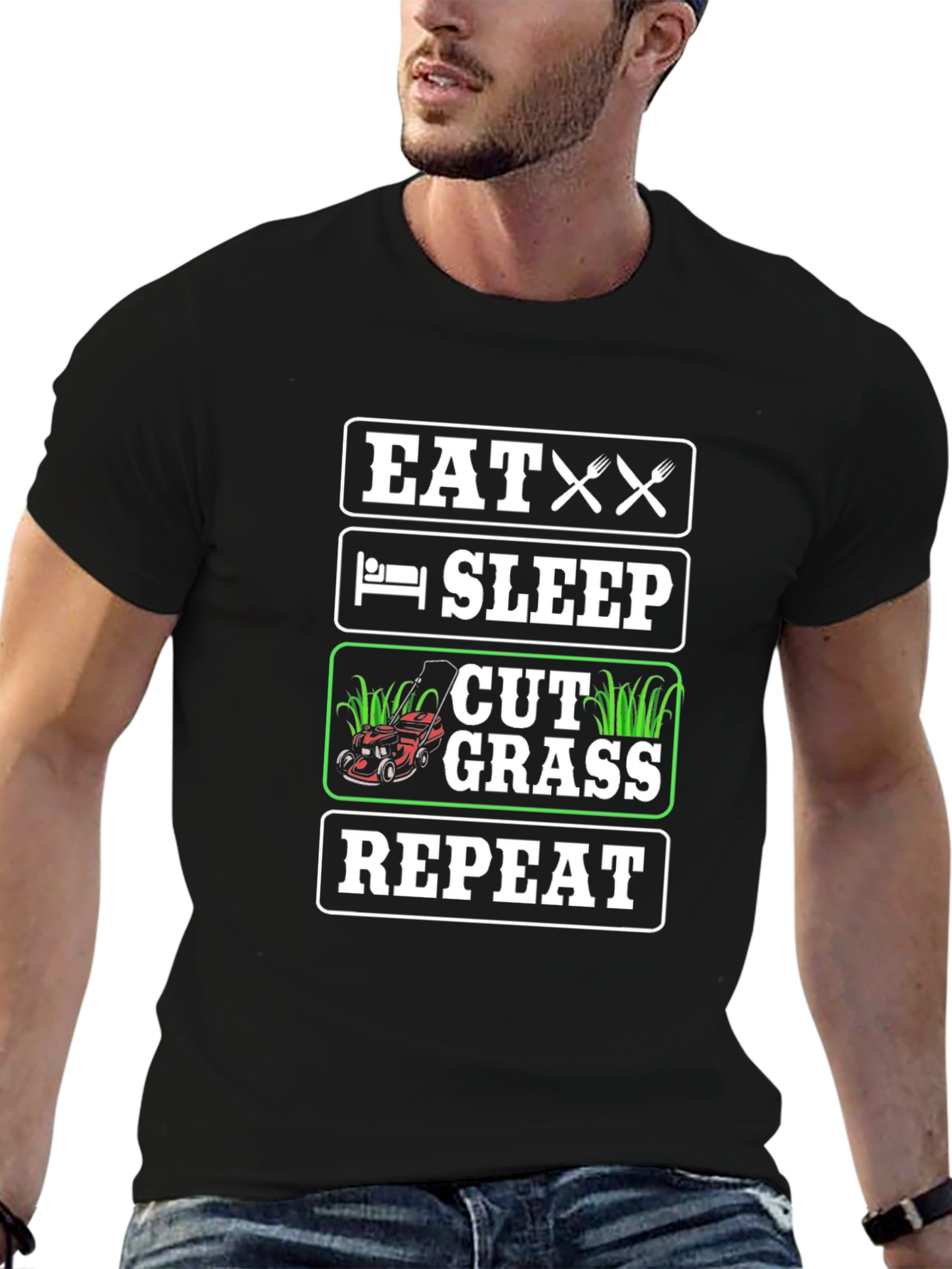Eat Sleep Cut Grass Repeat T-Shirt