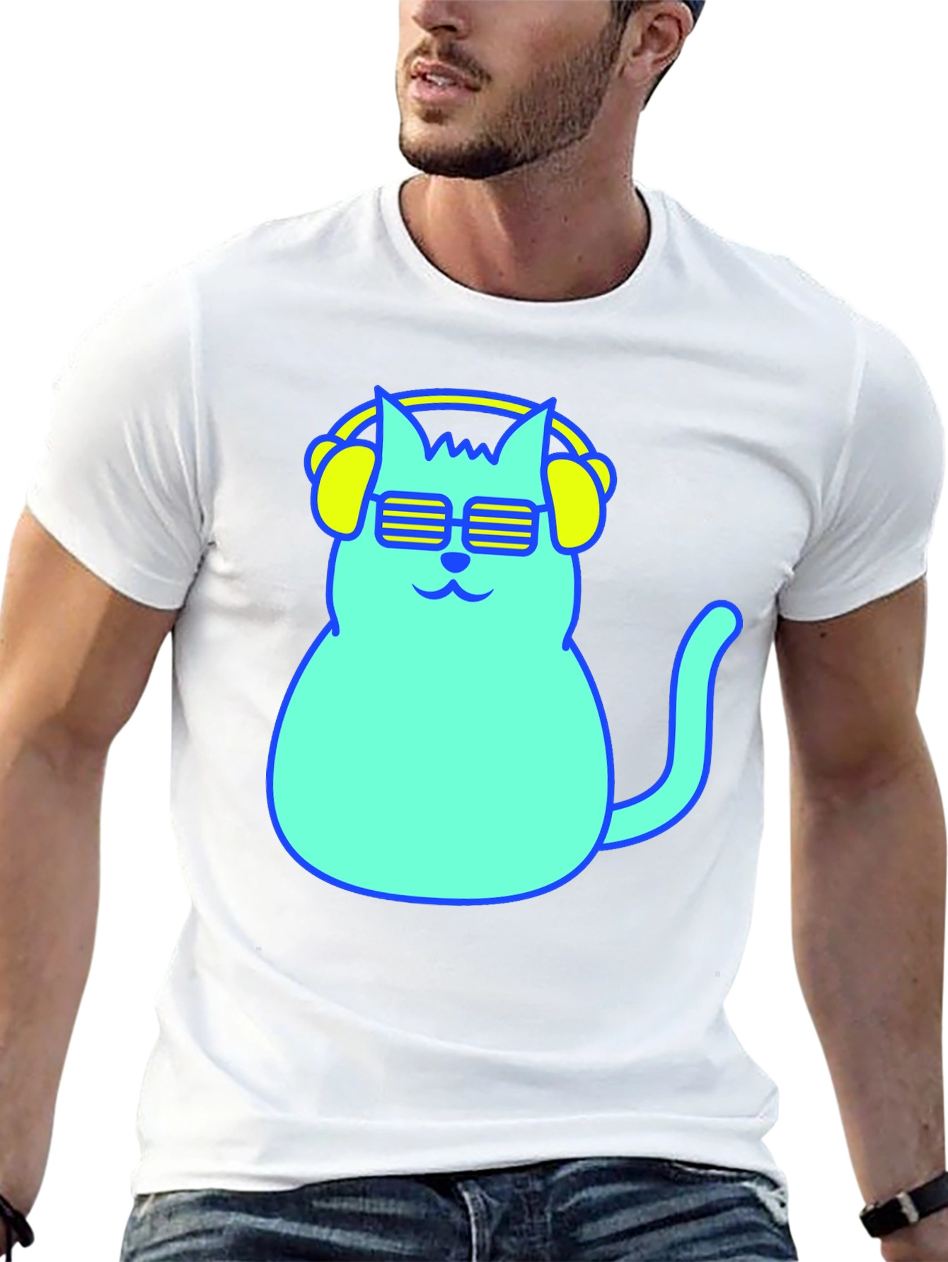 Cool Cat Tee - Neon Style