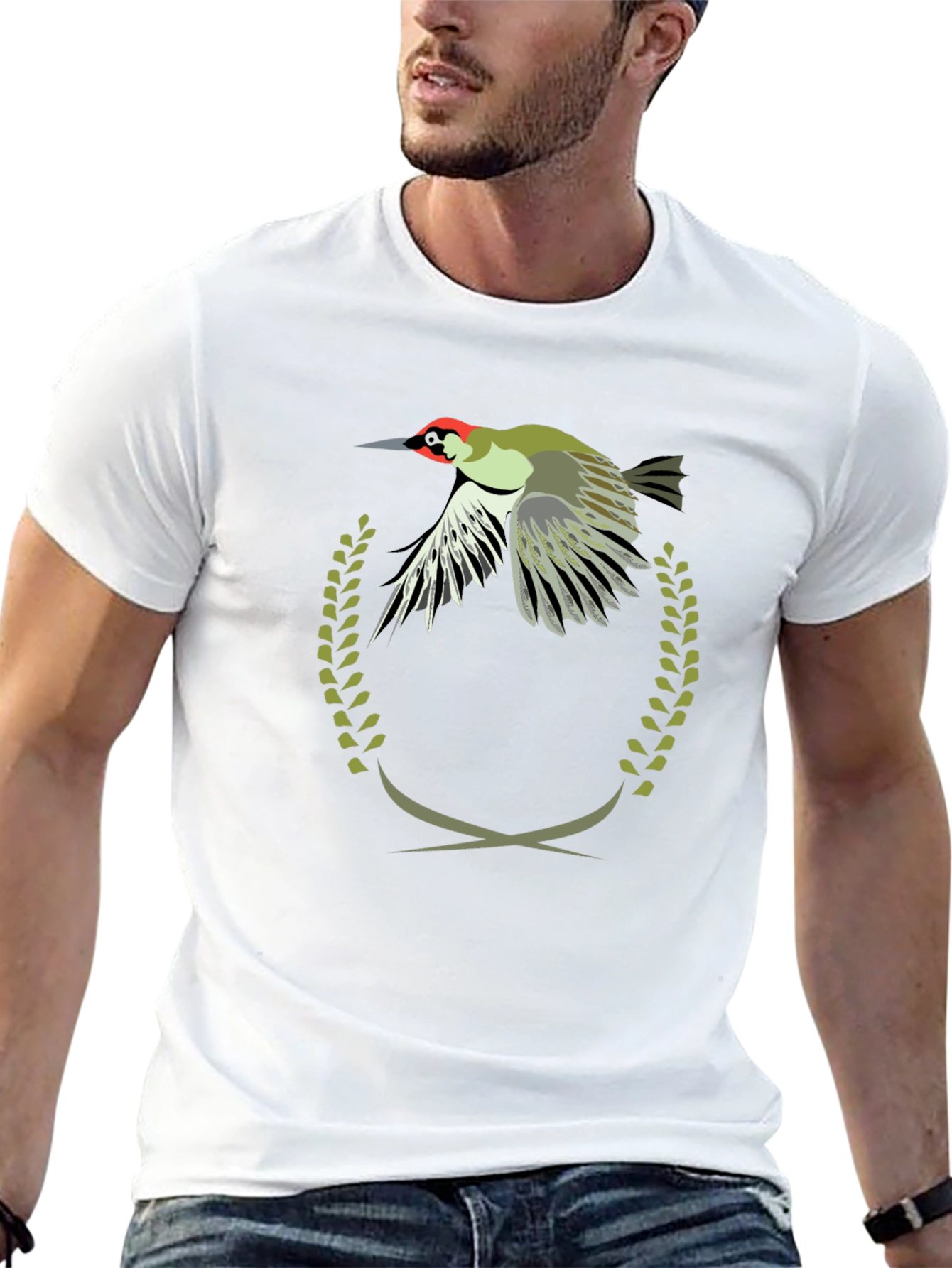 Woodpecker Emblem Tee - Unique Graphic Print T-Shirt