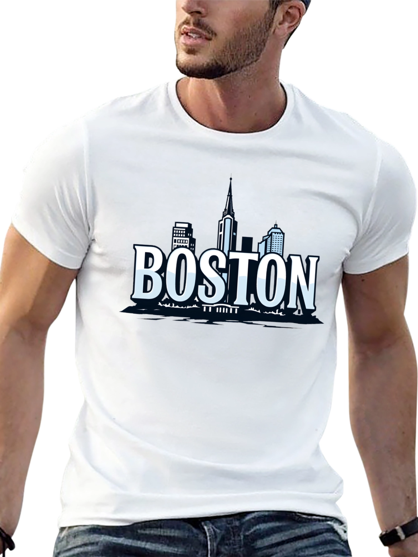 Boston Skyline Graphic T-Shirt