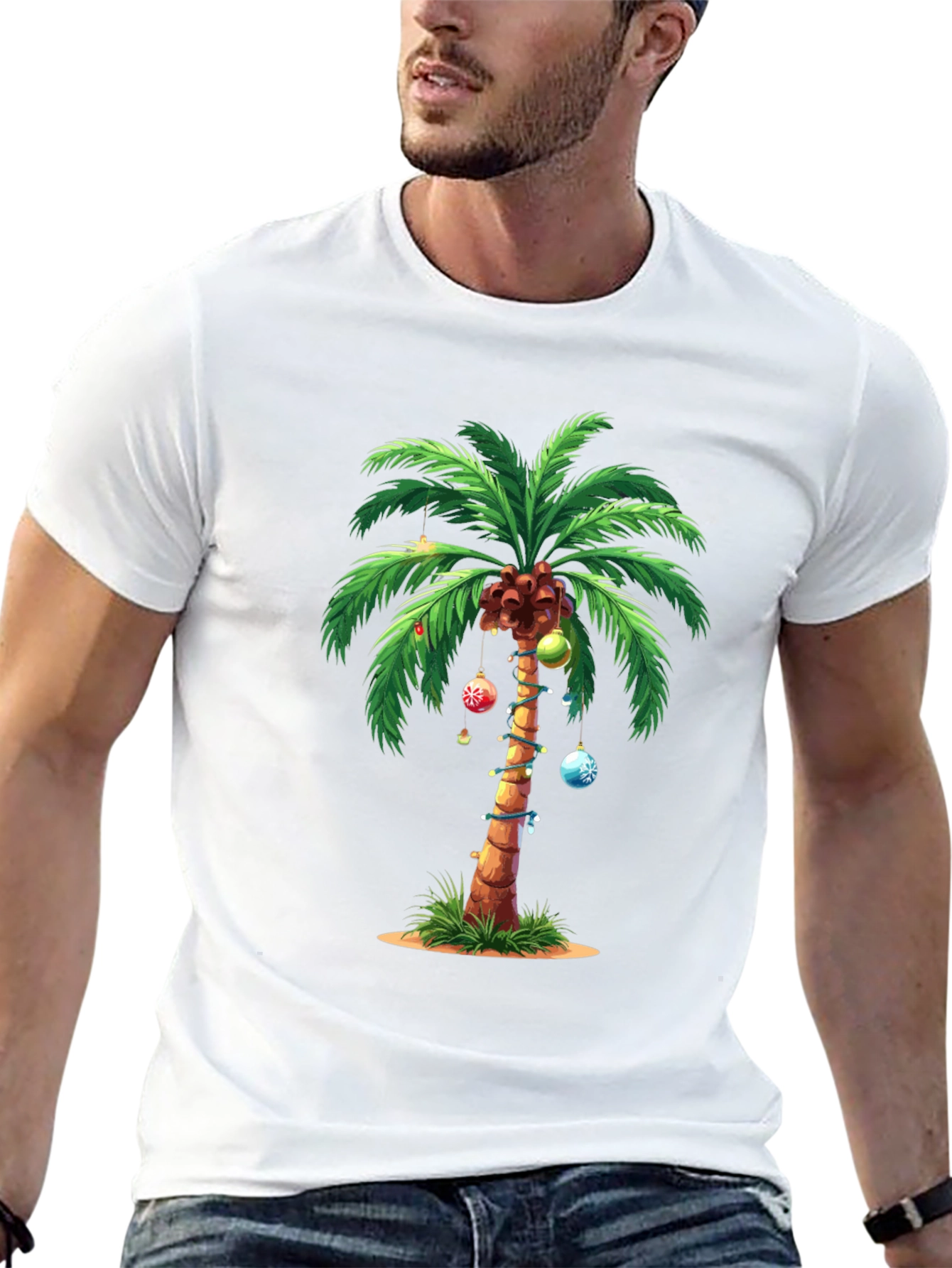 Tropical Christmas Palm Tree T-Shirt
