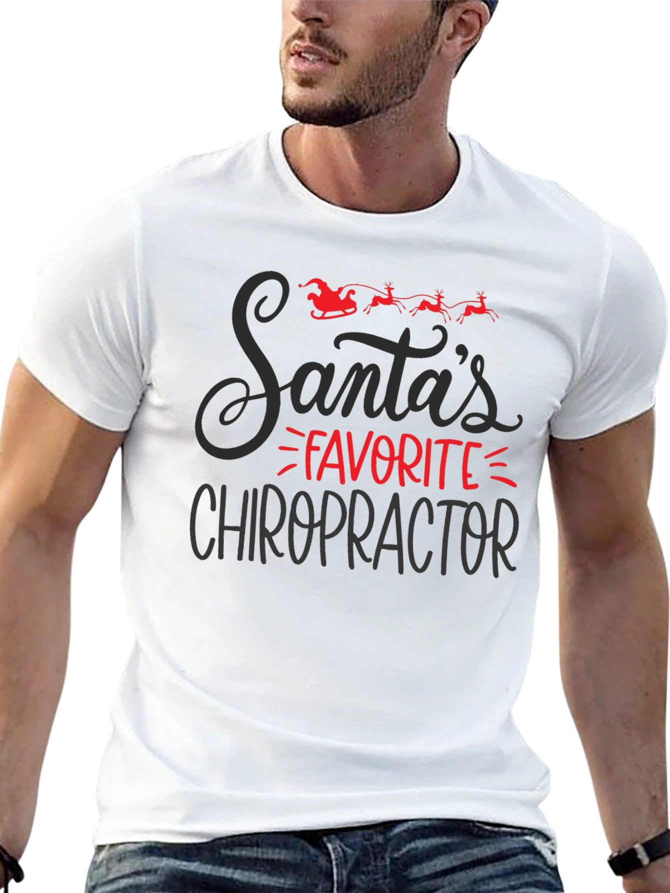 Santas Favorite Chiropractor Christmas T-Shirt