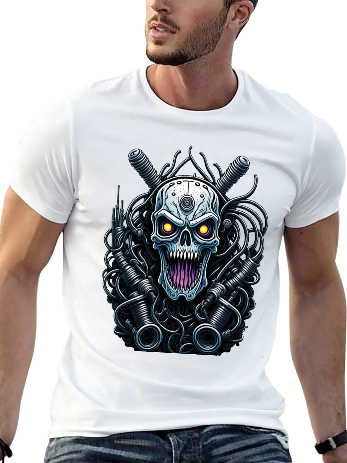 Cyberpunk Skull Graphic Tee