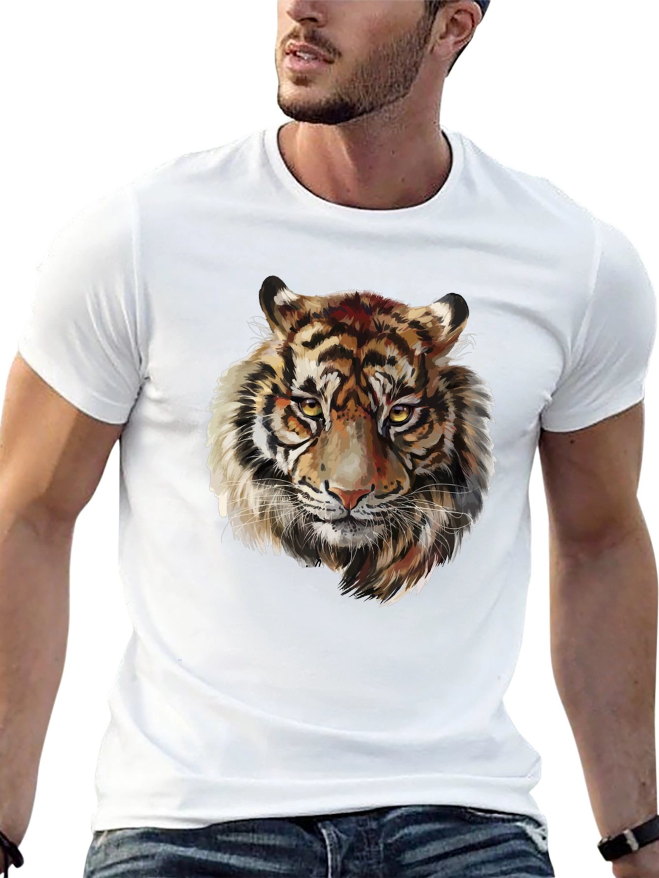 Tiger Graphic Tee - Fierce Animal Print T-Shirt
