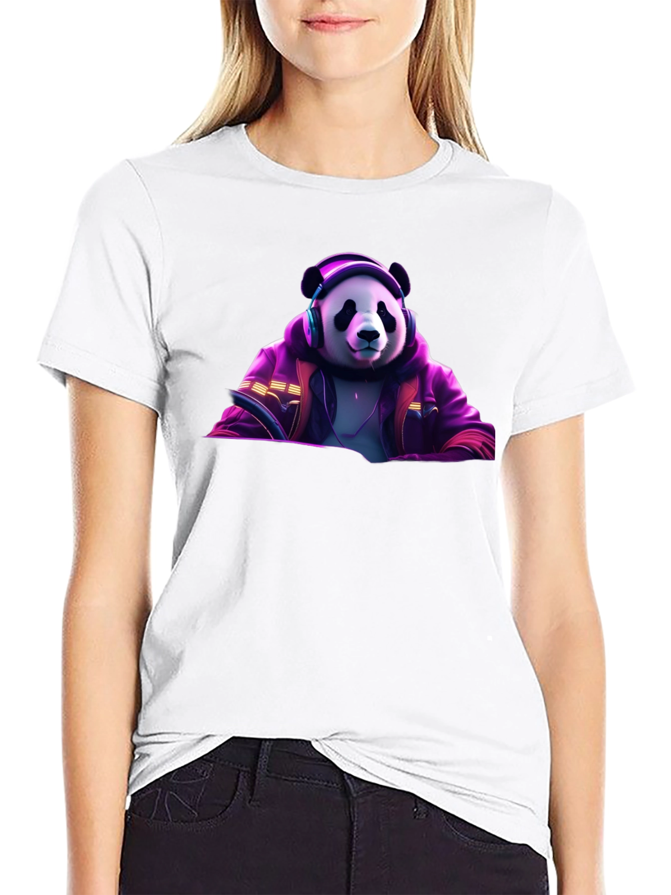 Cool Panda DJ Black T-Shirt