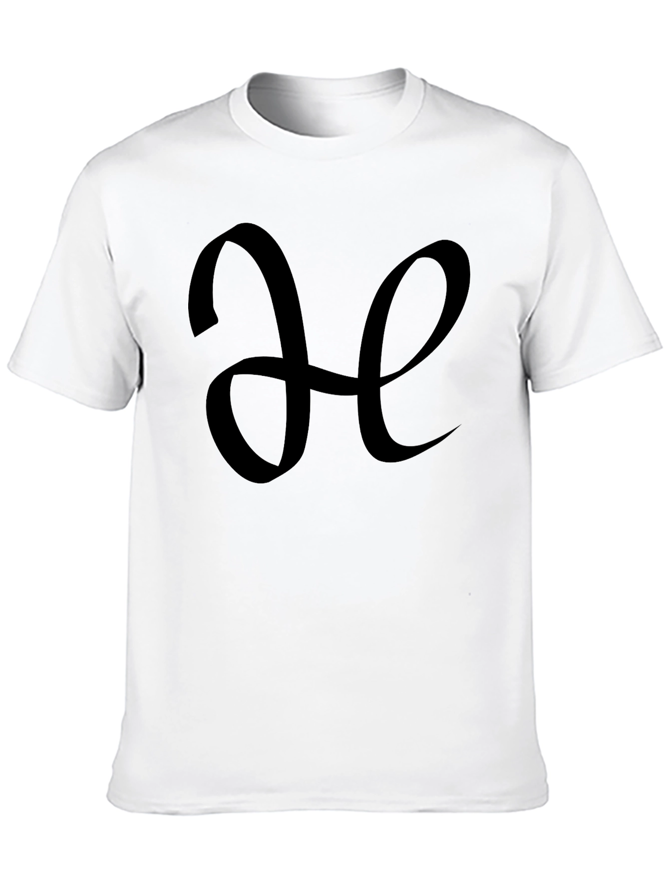 Elegant Initial H Black T-Shirt