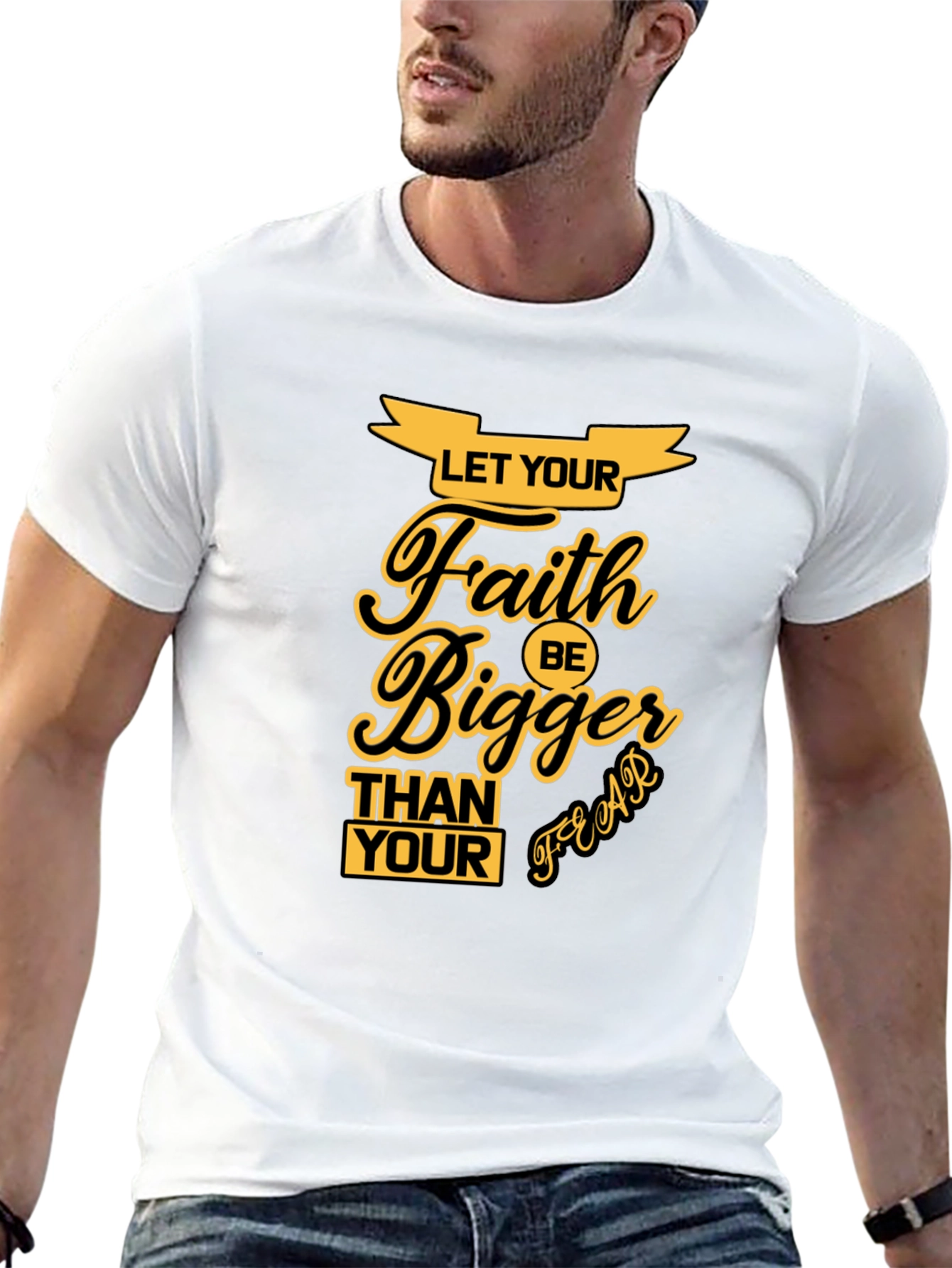 Faith Over Fear Black Graphic T-Shirt
