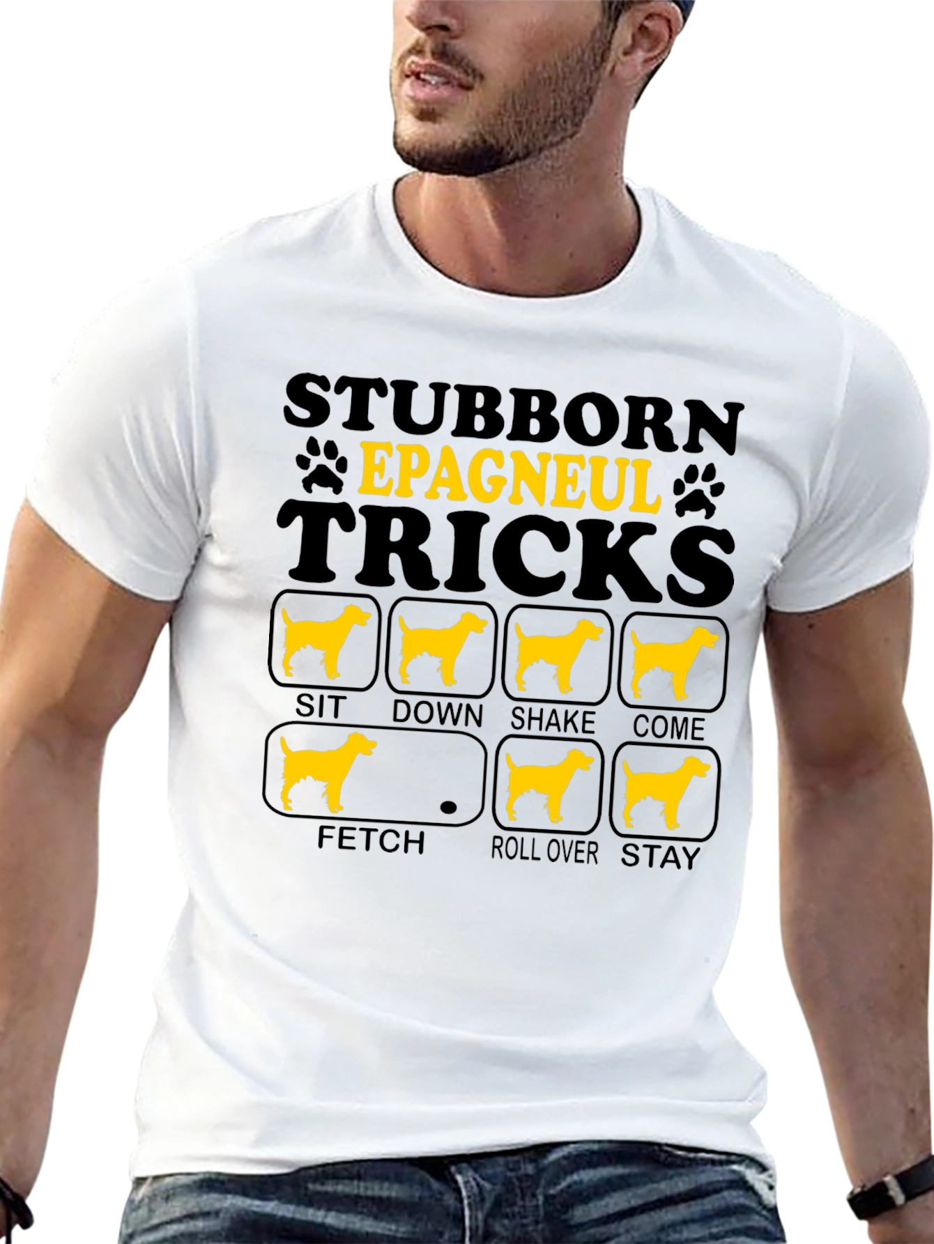 Stubborn Epagneul Tricks Dog T-Shirt