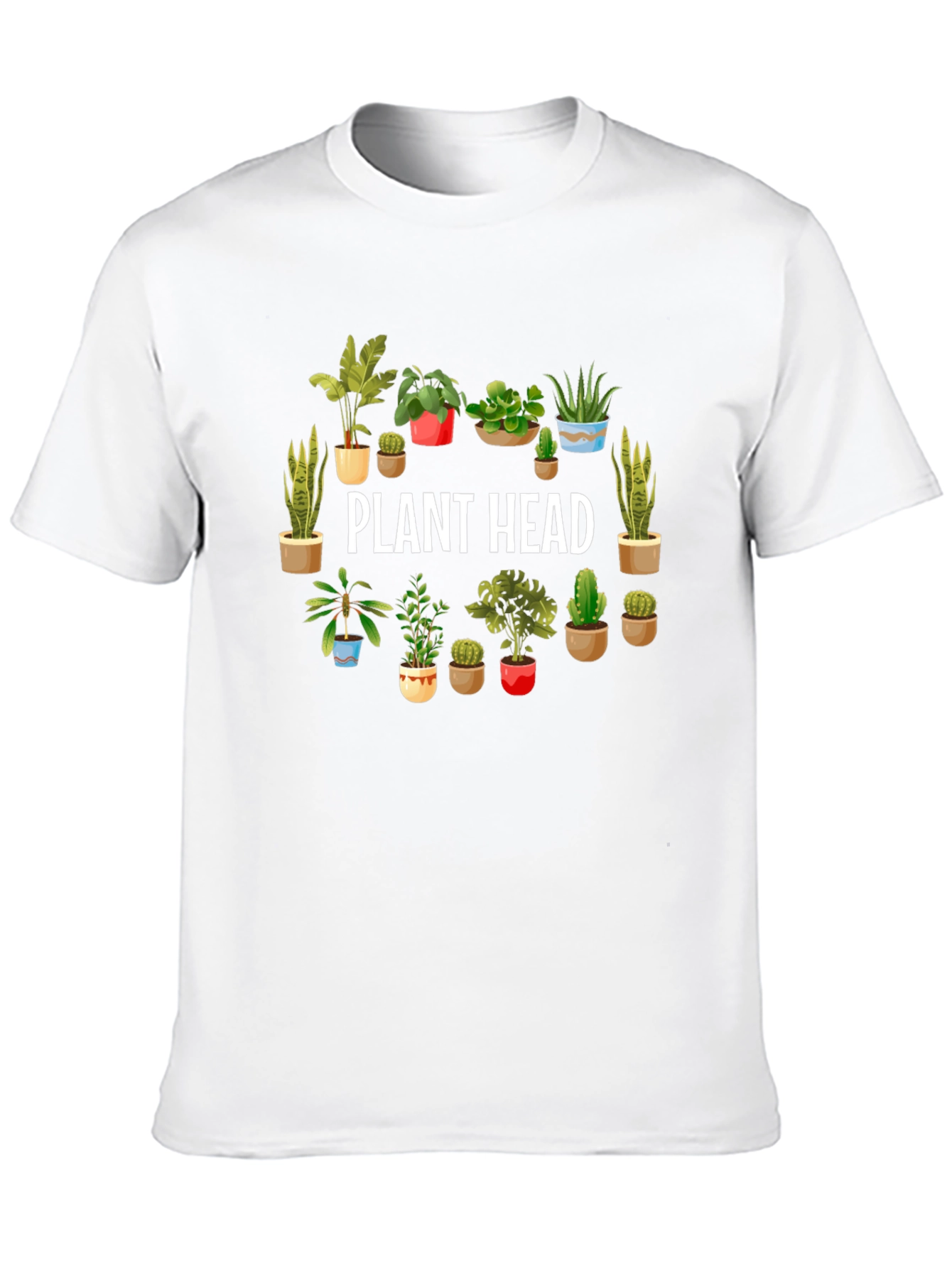 Plant Head Graphic Tee - Black Cotton T-Shirt