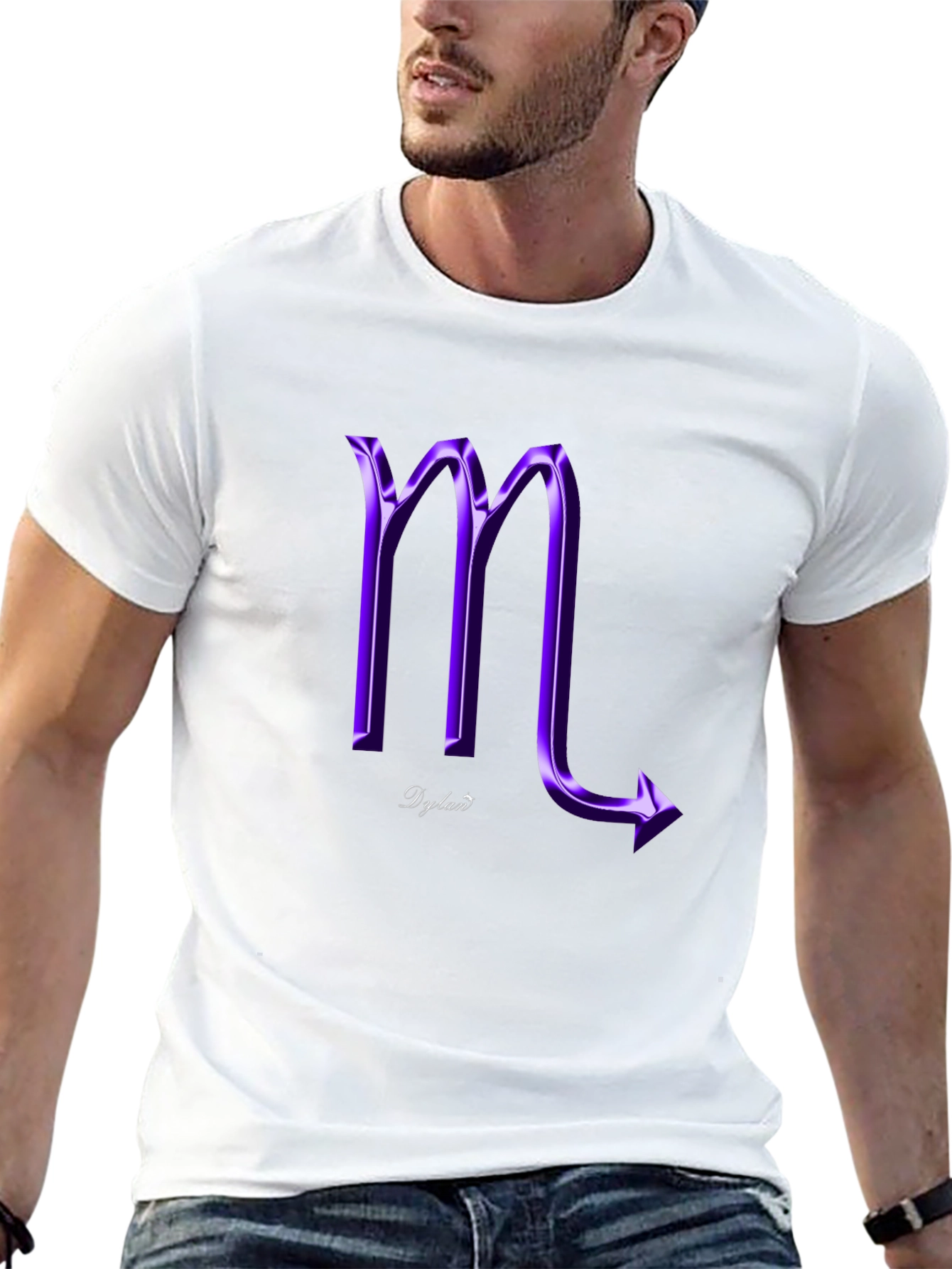 Purple Scorpio Graphic Black T-Shirt
