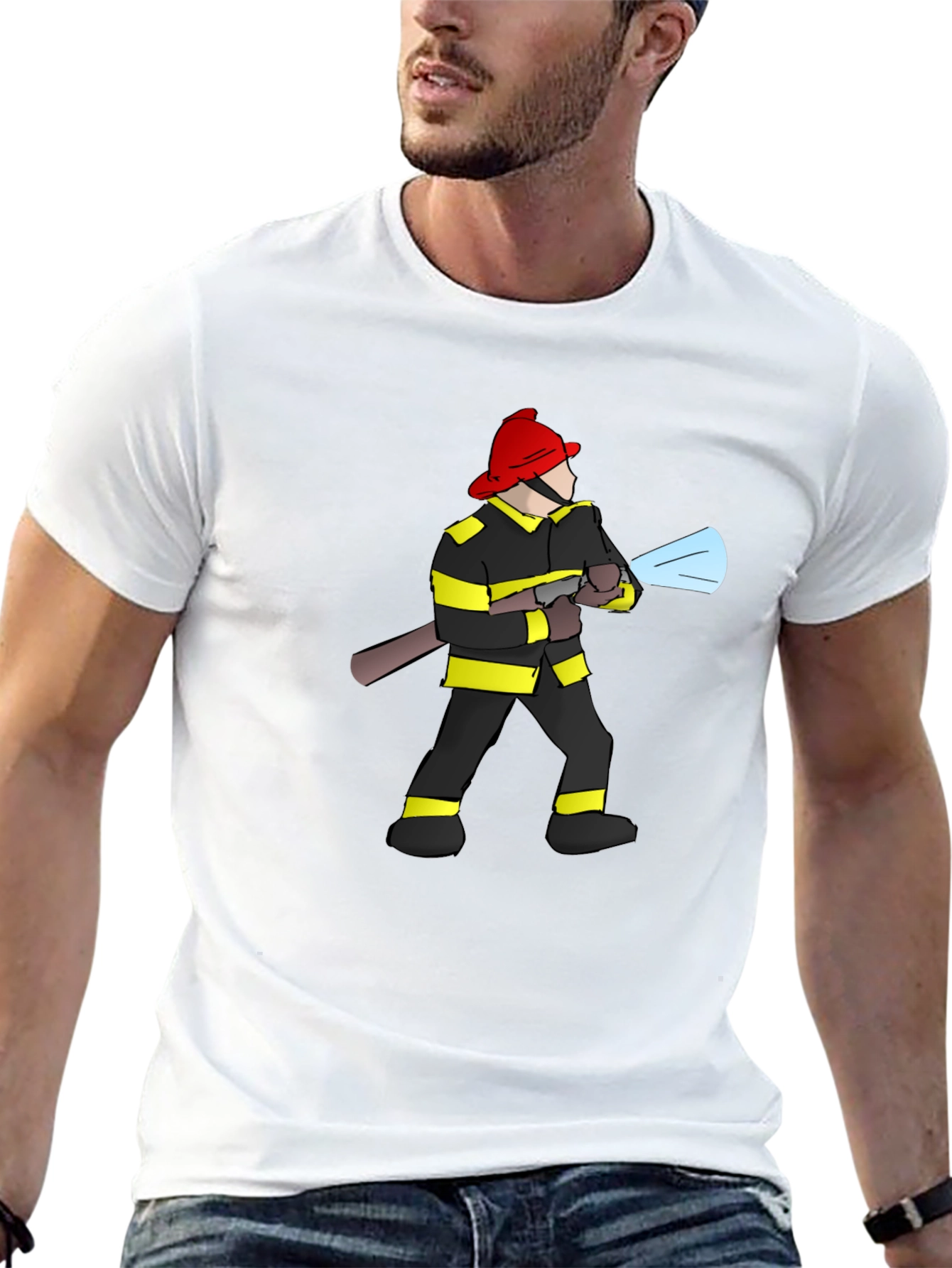 Firefighter Graphic Black T-Shirt