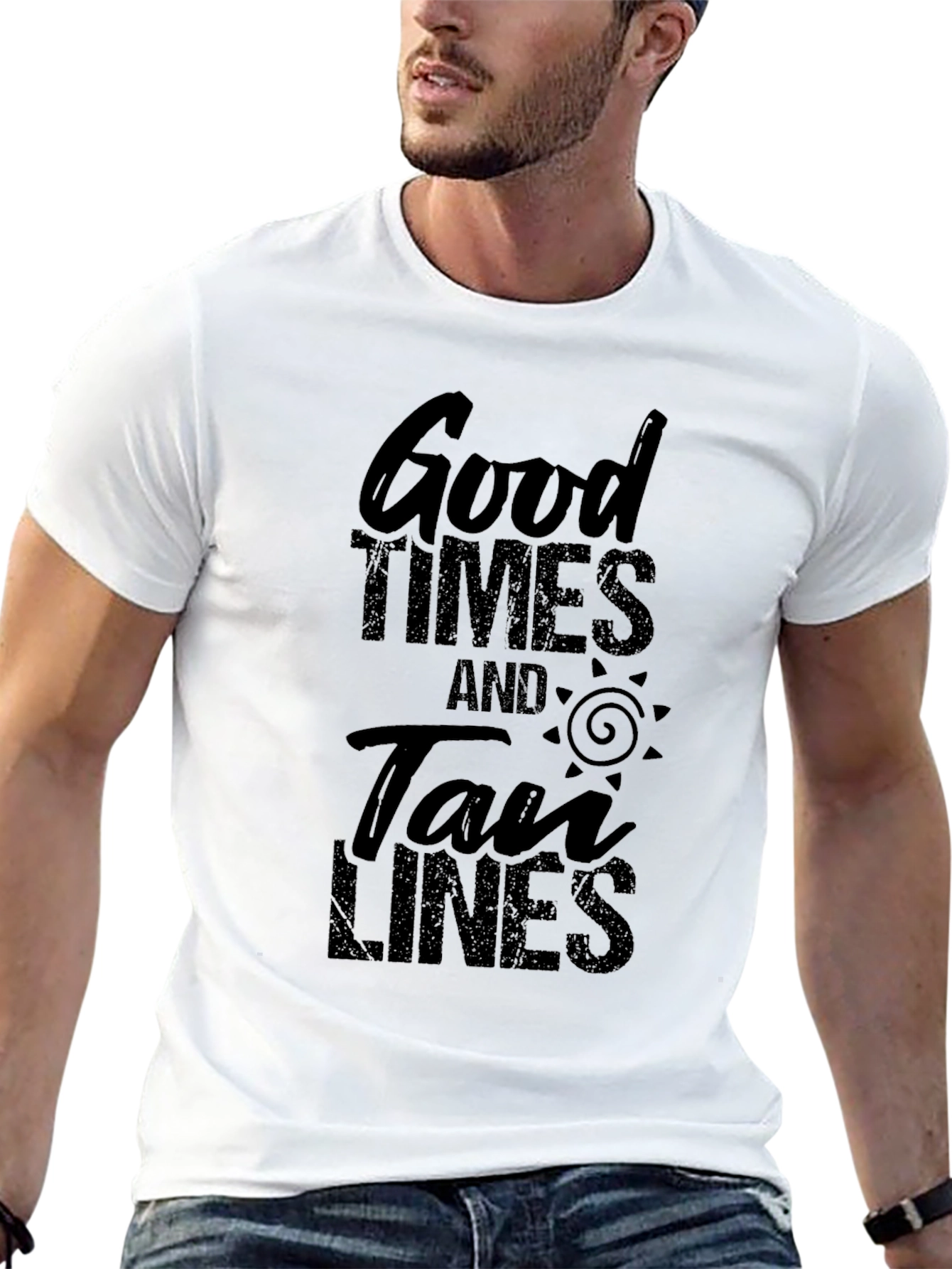 Good Times & Tan Lines Black Graphic Tee