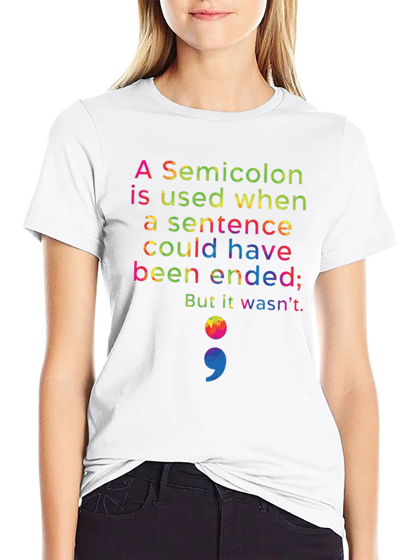 Semicolon Mental Health Awareness Graphic Tee