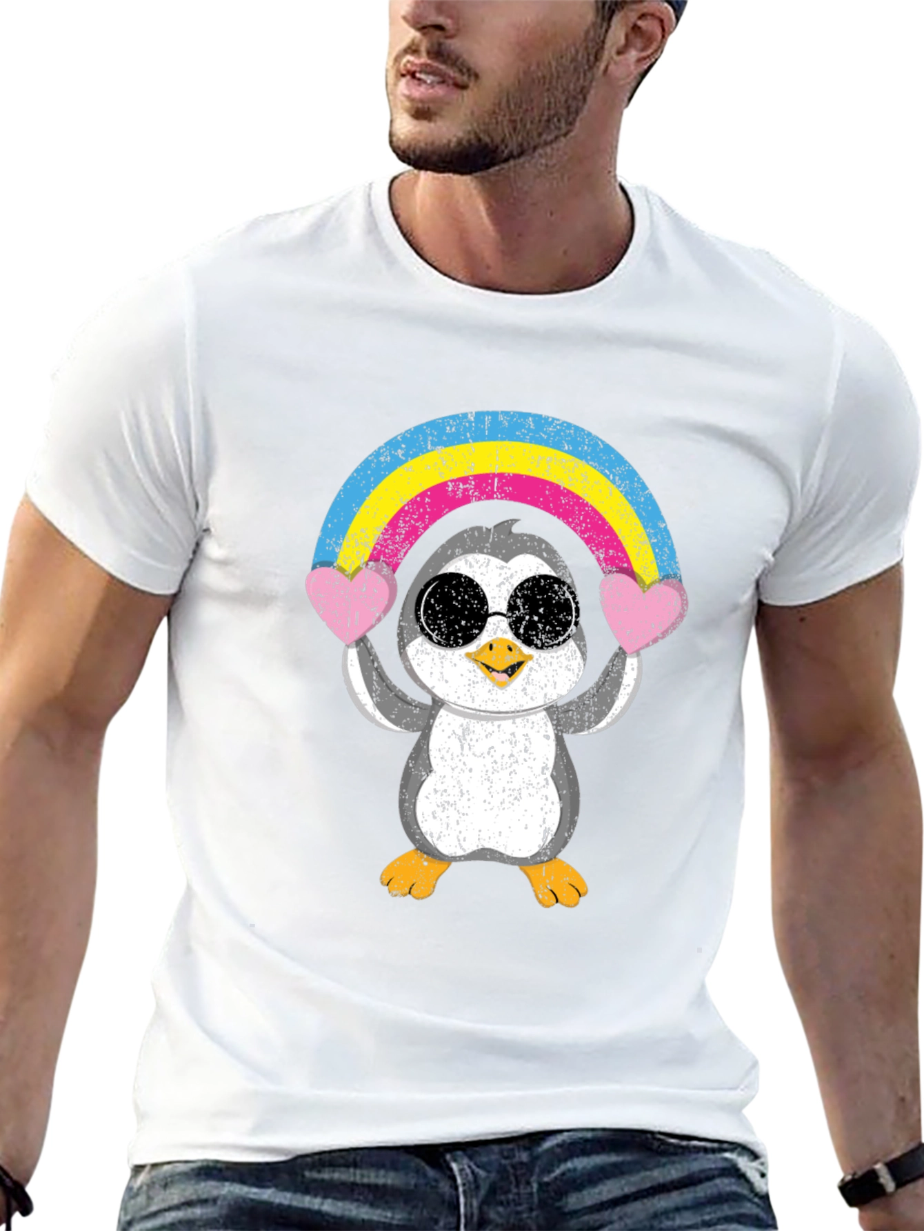 Penguin Rainbow Heart T-Shirt