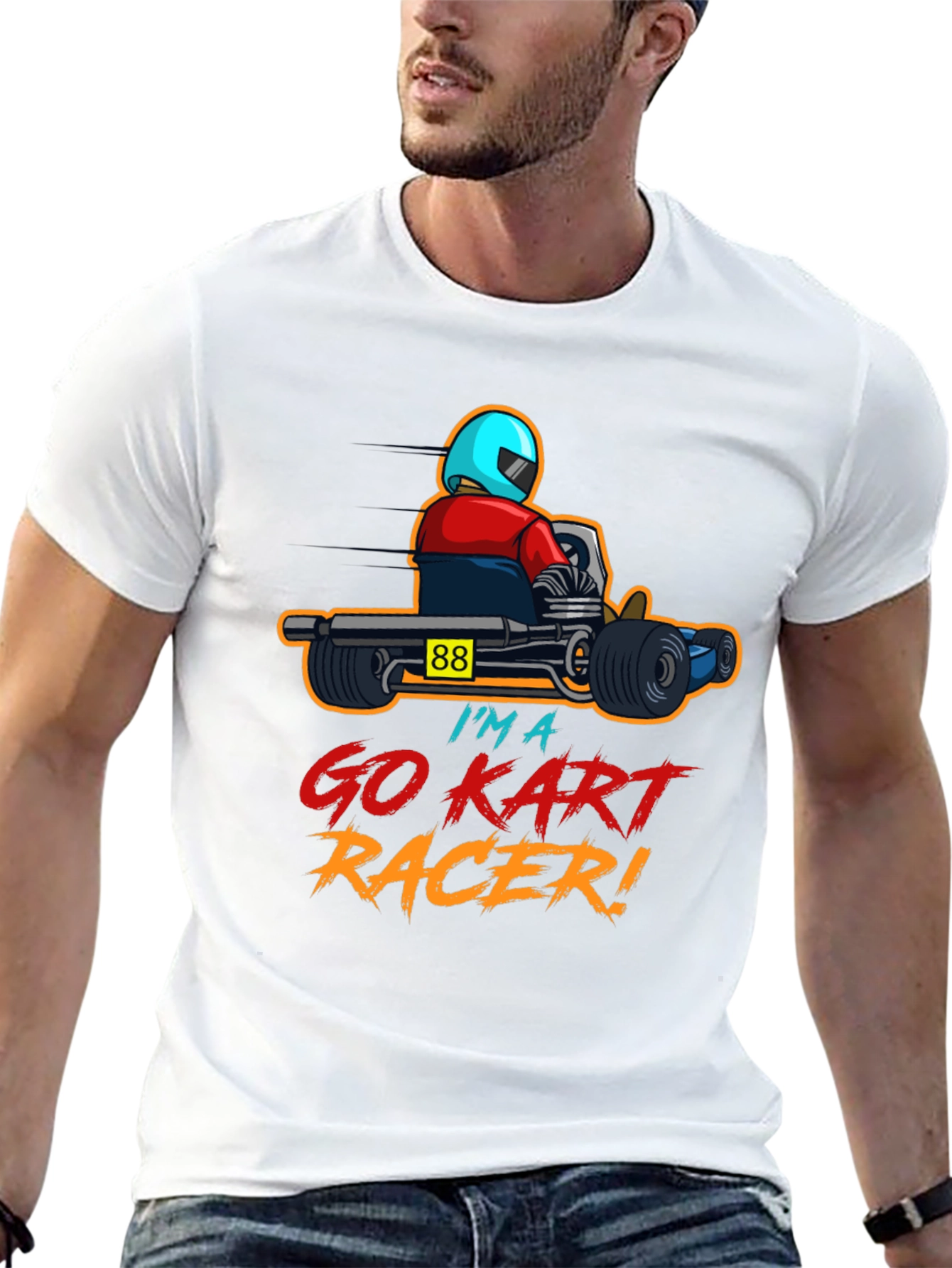 Go Kart Racer Graphic T-Shirt - Racing Kart Design