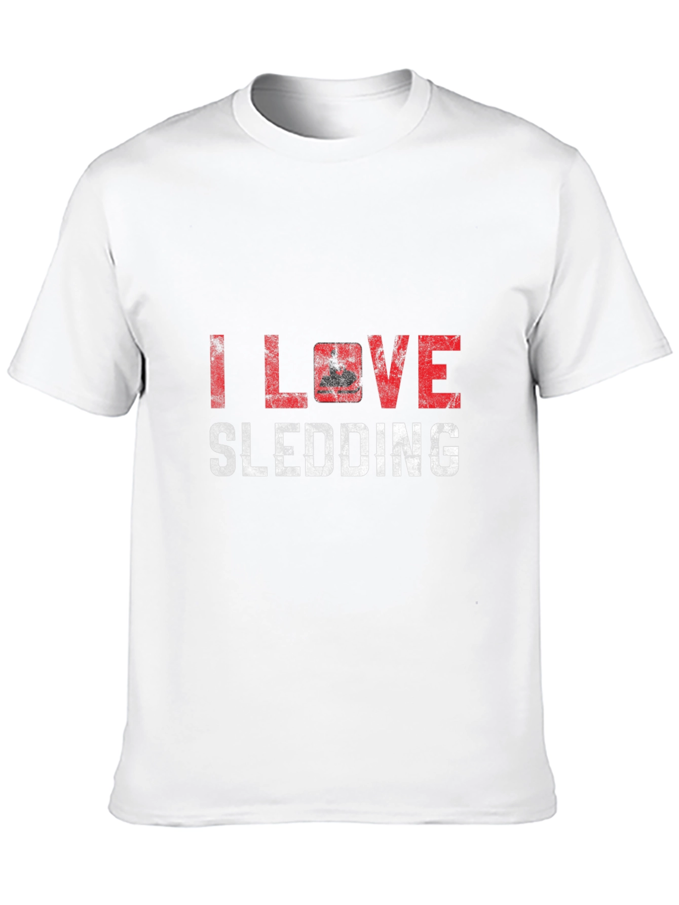 I Love Sledding T-Shirt Black