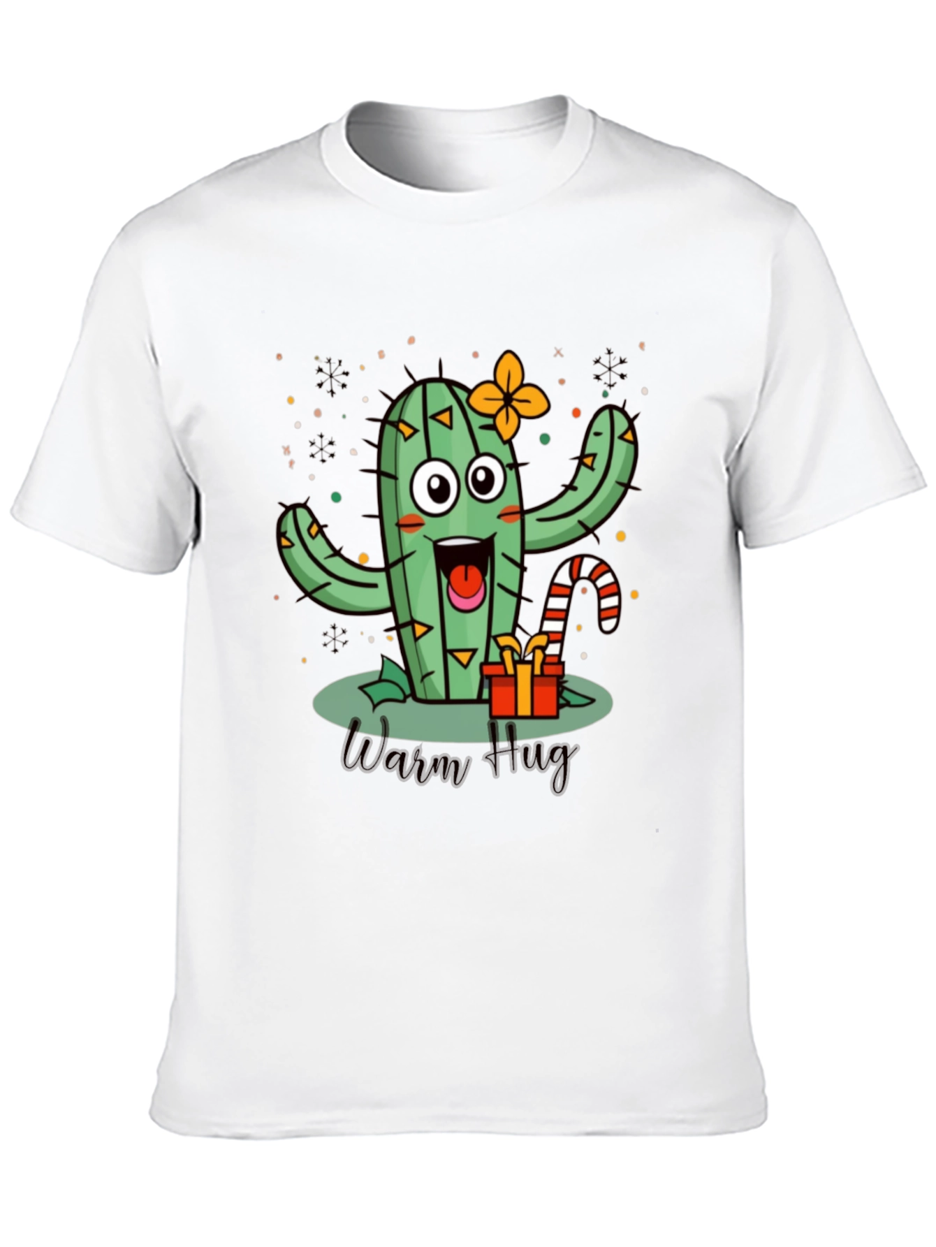 Warm Hug Cactus Black T-Shirt