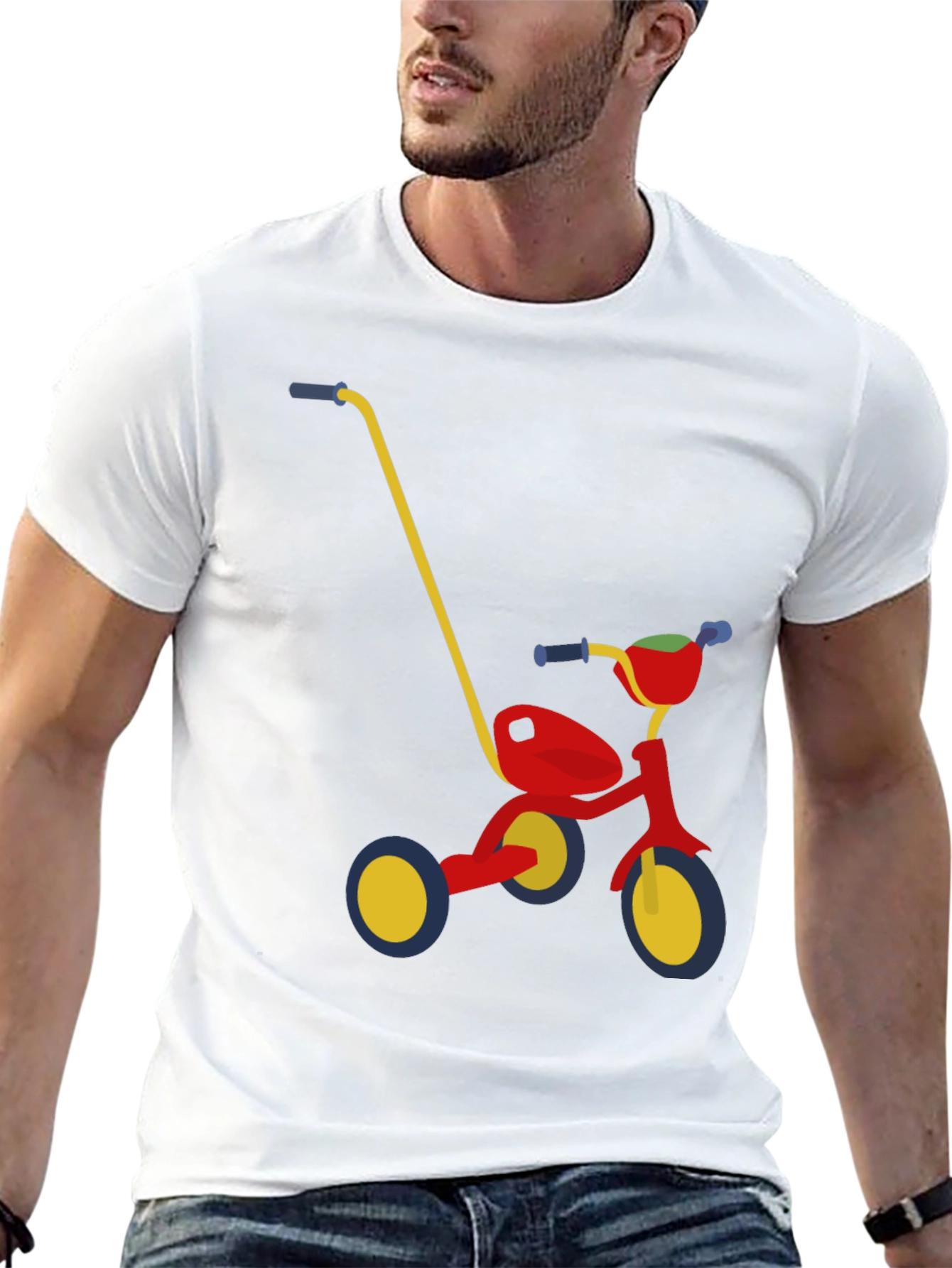 Novelty Tricycle Graphic T-Shirt - Fun Adult Apparel