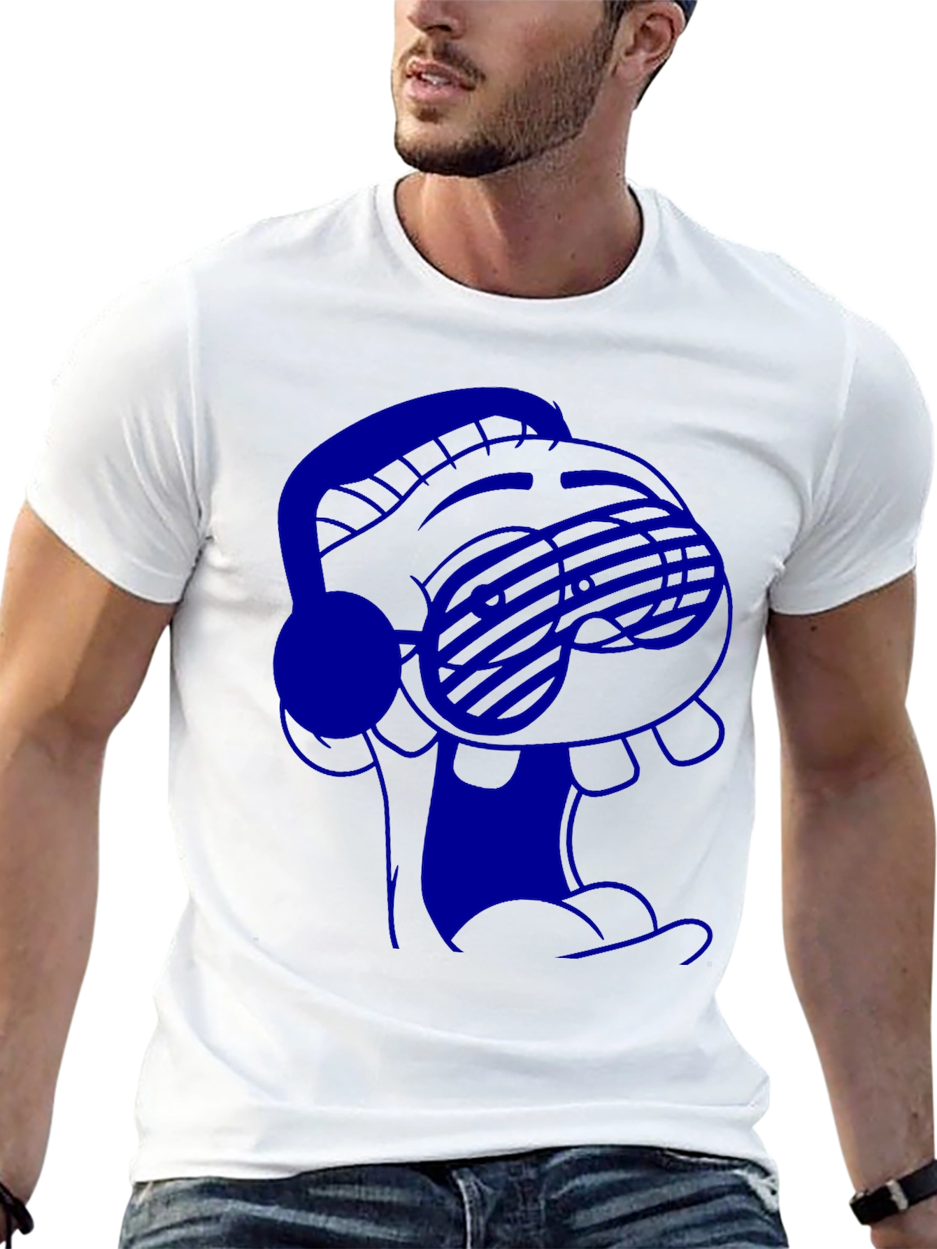 Cool Cartoon T-Shirt with Headphones and Sunglasses