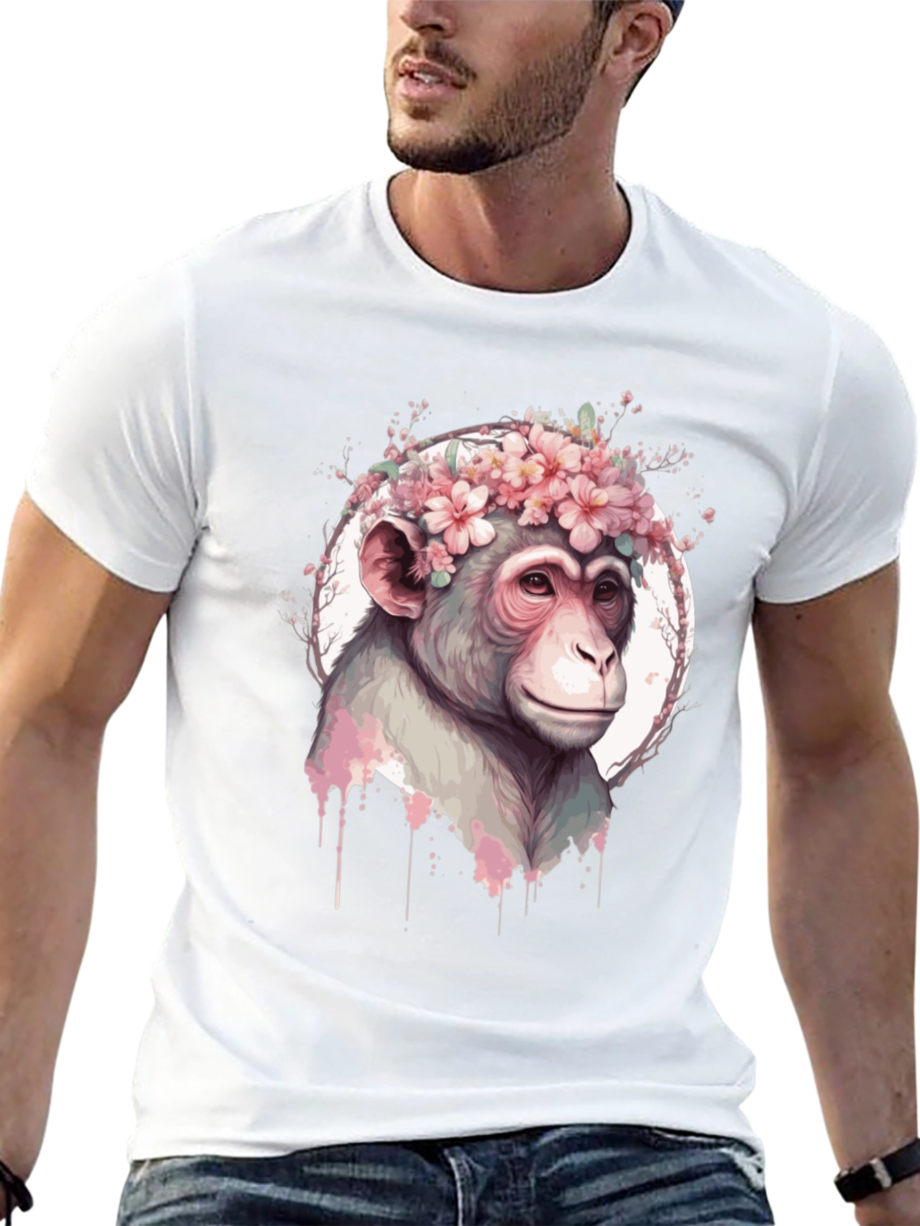 Floral Monkey Graphic Tee