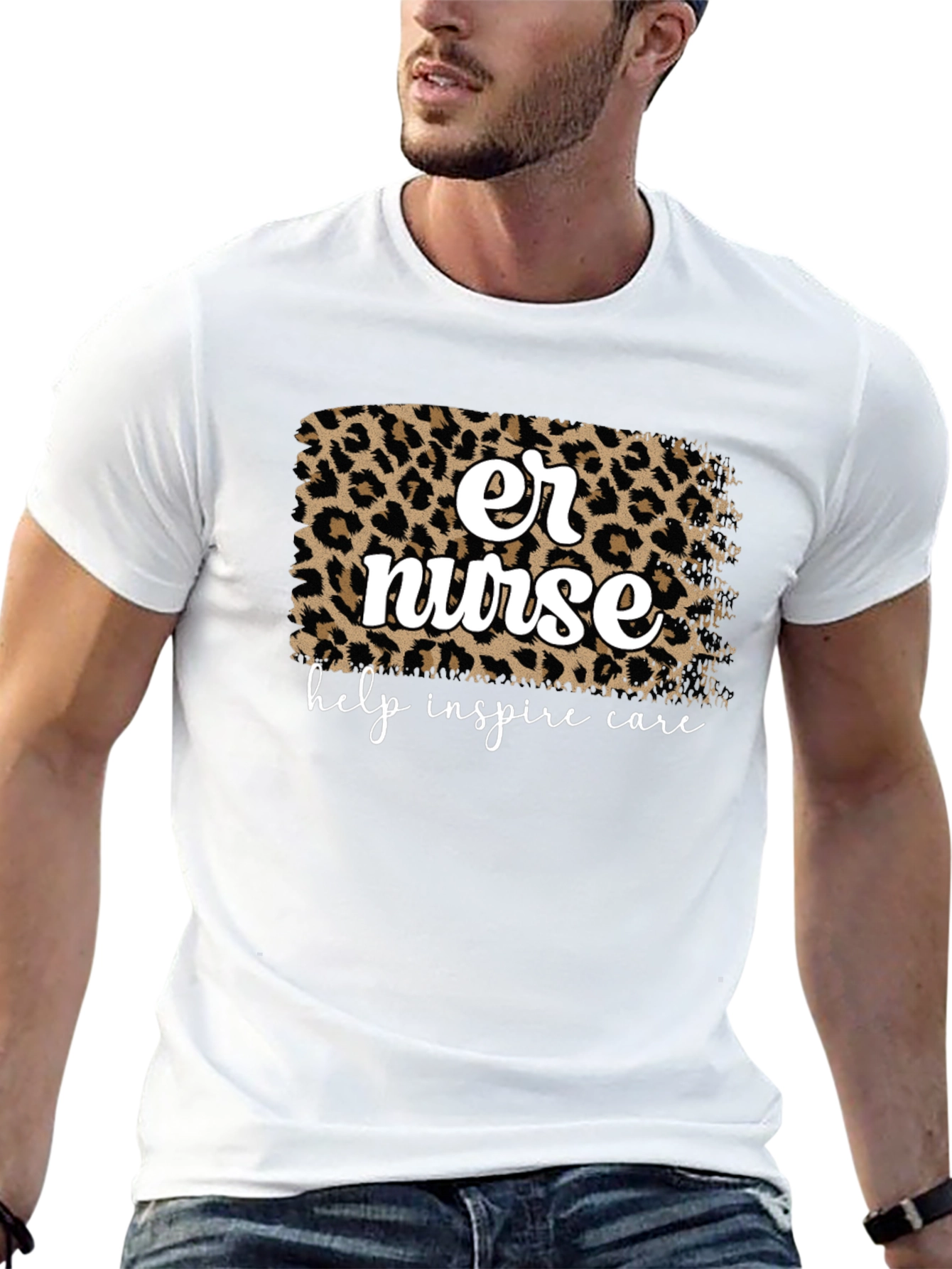 ER Nurse Leopard Print Graphic Tee