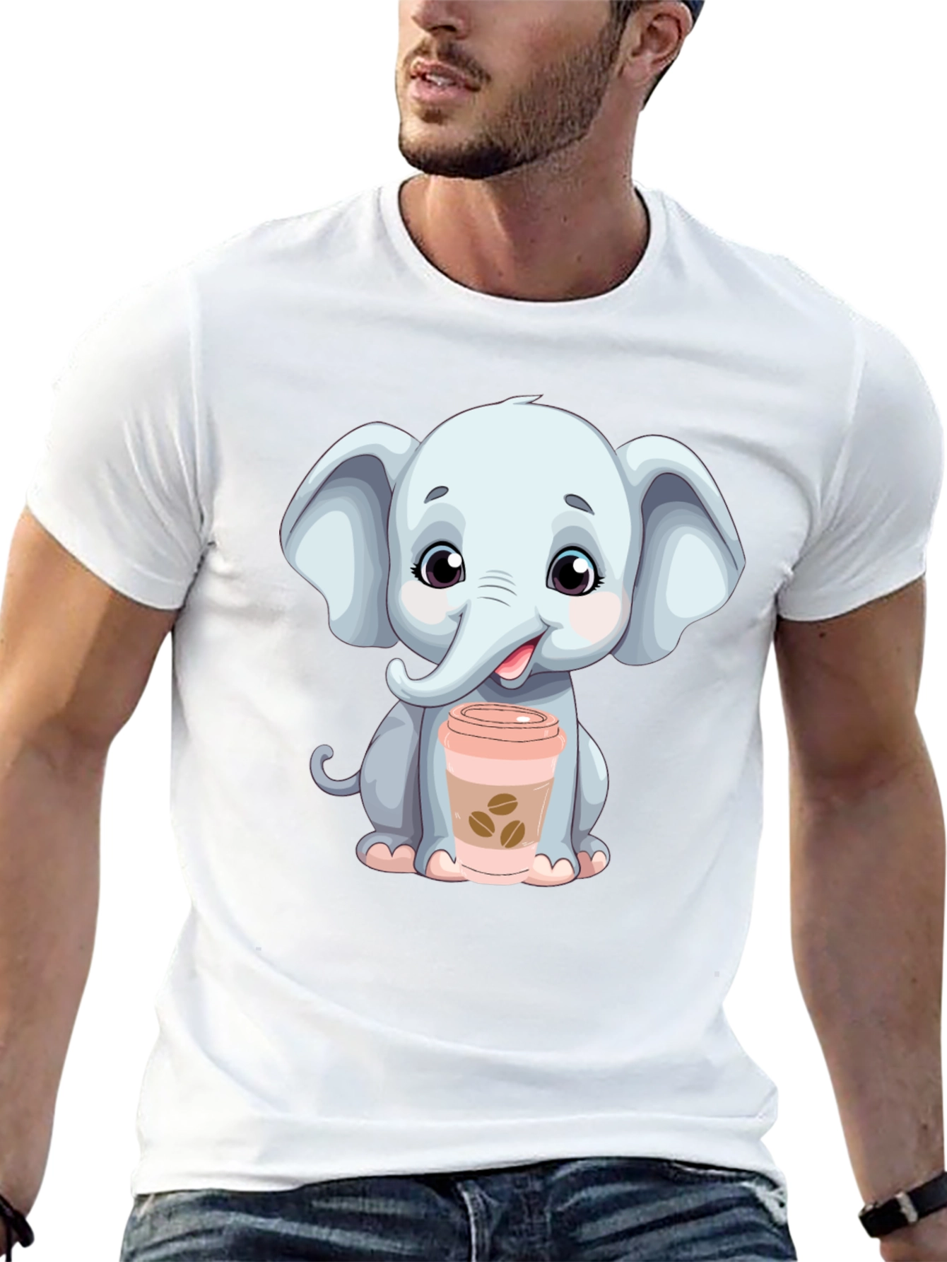 Cute Elephant Coffee Lover T-Shirt
