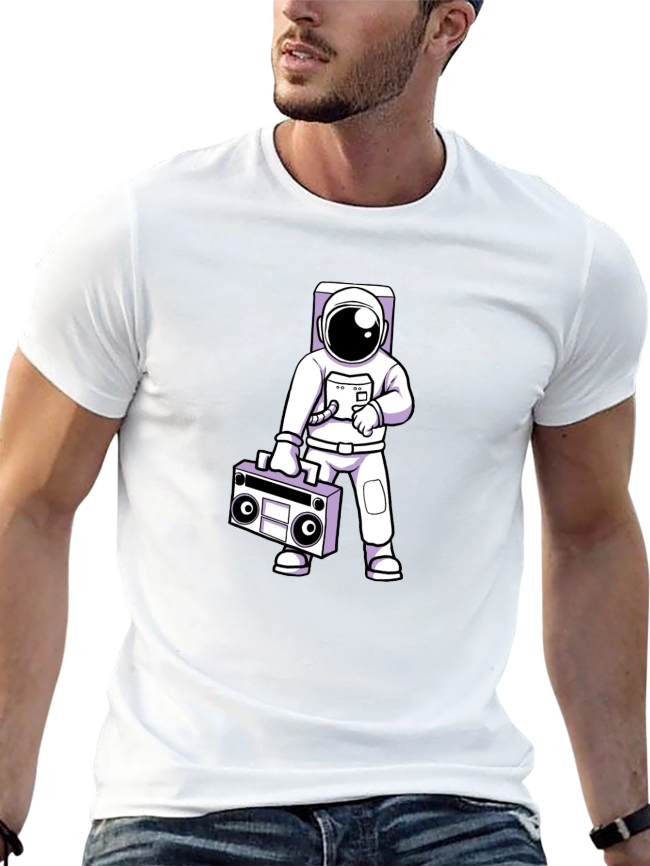 Astronaut Boombox Graphic T-Shirt