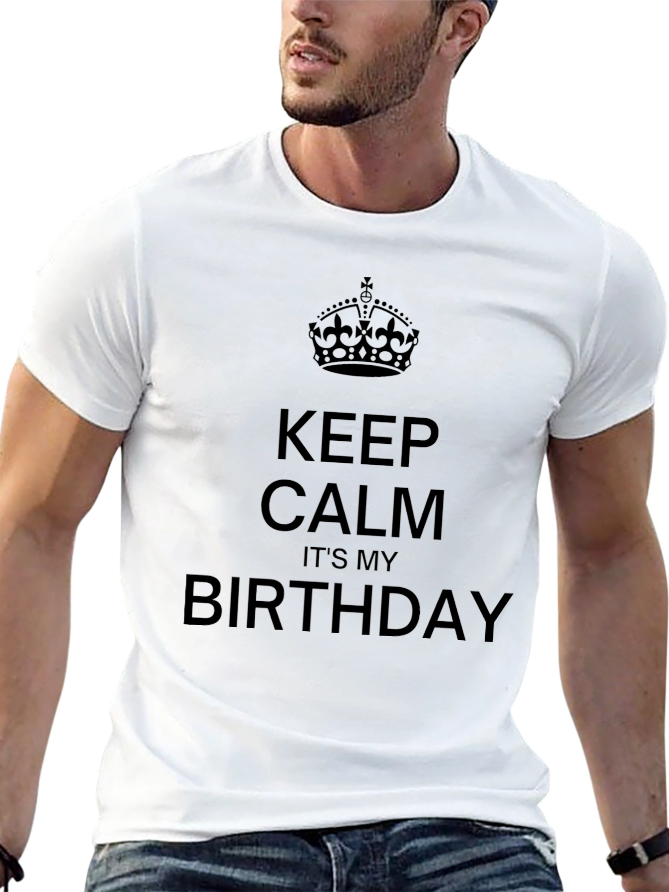 Keep Calm Its My Birthday Black Graphic Tee