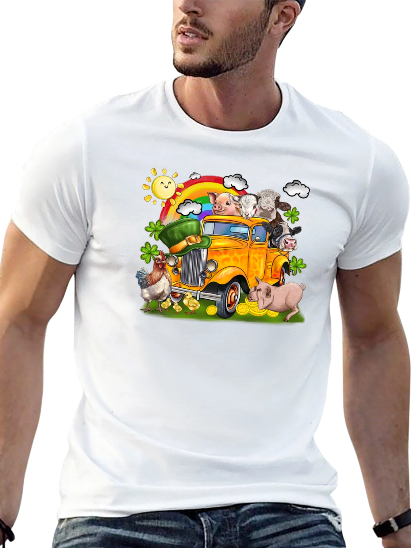 St Patricks Day Animals Truck T-Shirt