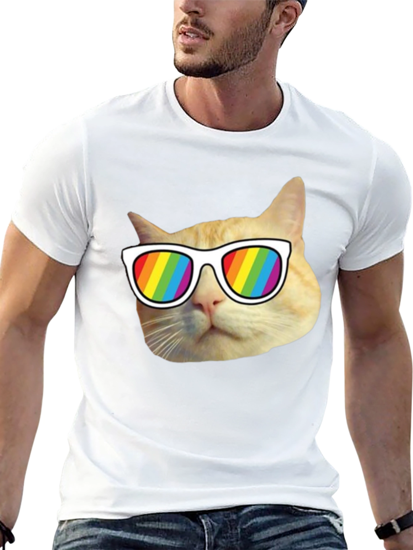 Cool Cat Pride T-Shirt - Rainbow Shades