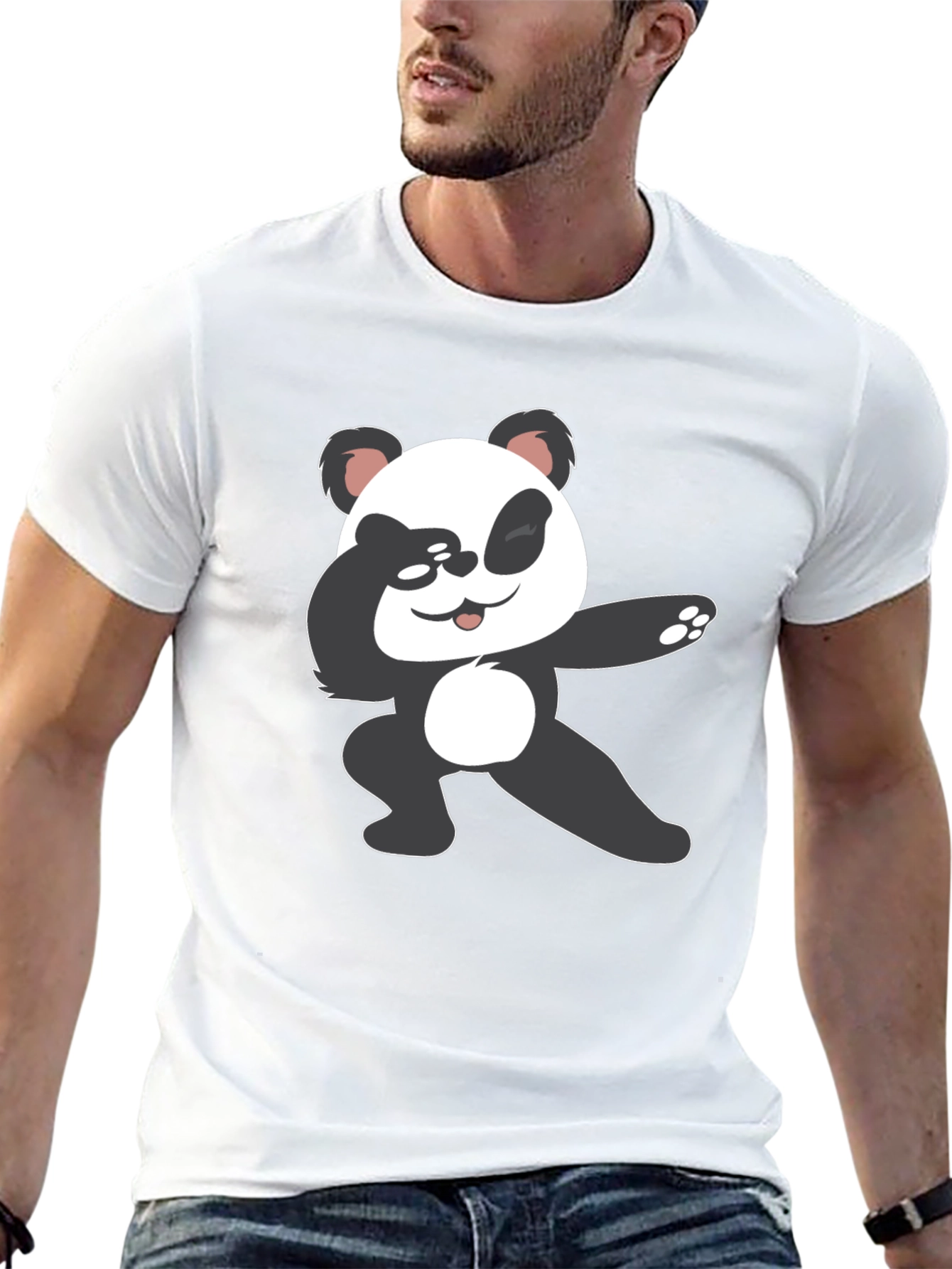 Dabbing Panda Graphic Tee - Black T-Shirt