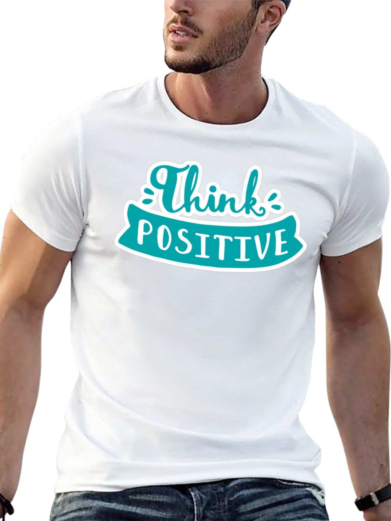 Think Positive Graphic Tee - Black Casual Shirt