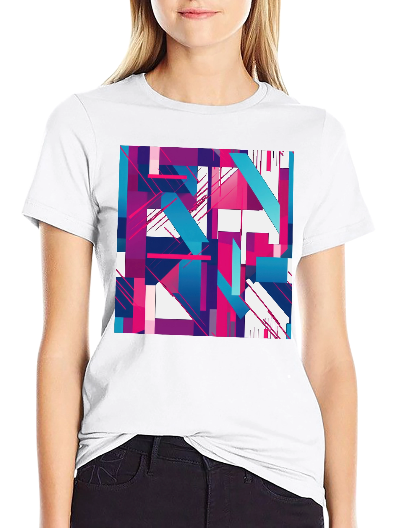 Abstract Geometric Graphic T-Shirt - Stylish & Modern