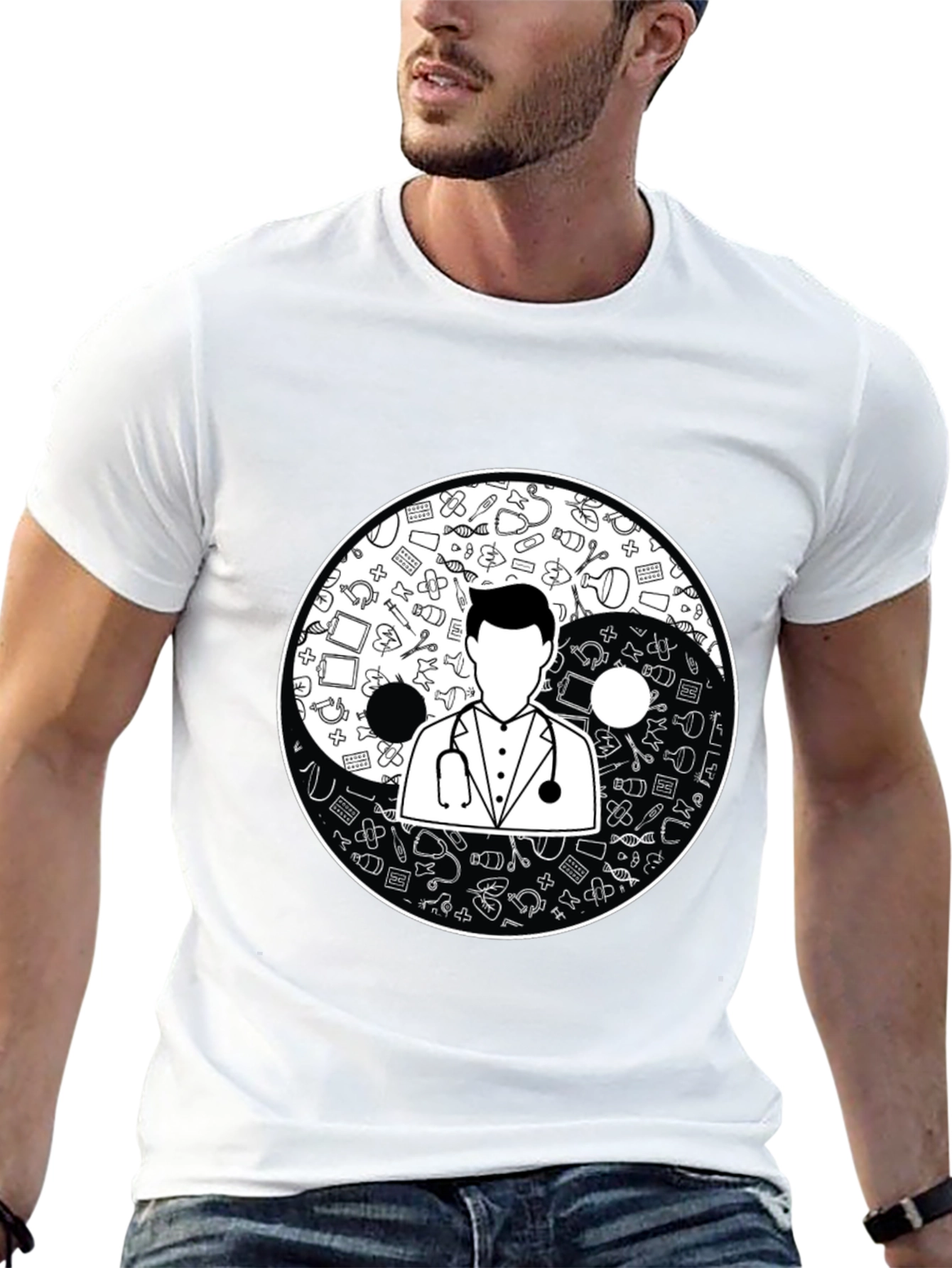 Yin Yang Doctor T-Shirt - Medical Professional Gift