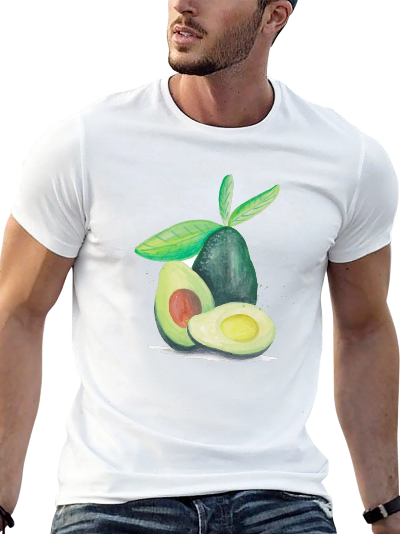 Avocado Graphic Tee - Casual Fruit Print T-Shirt