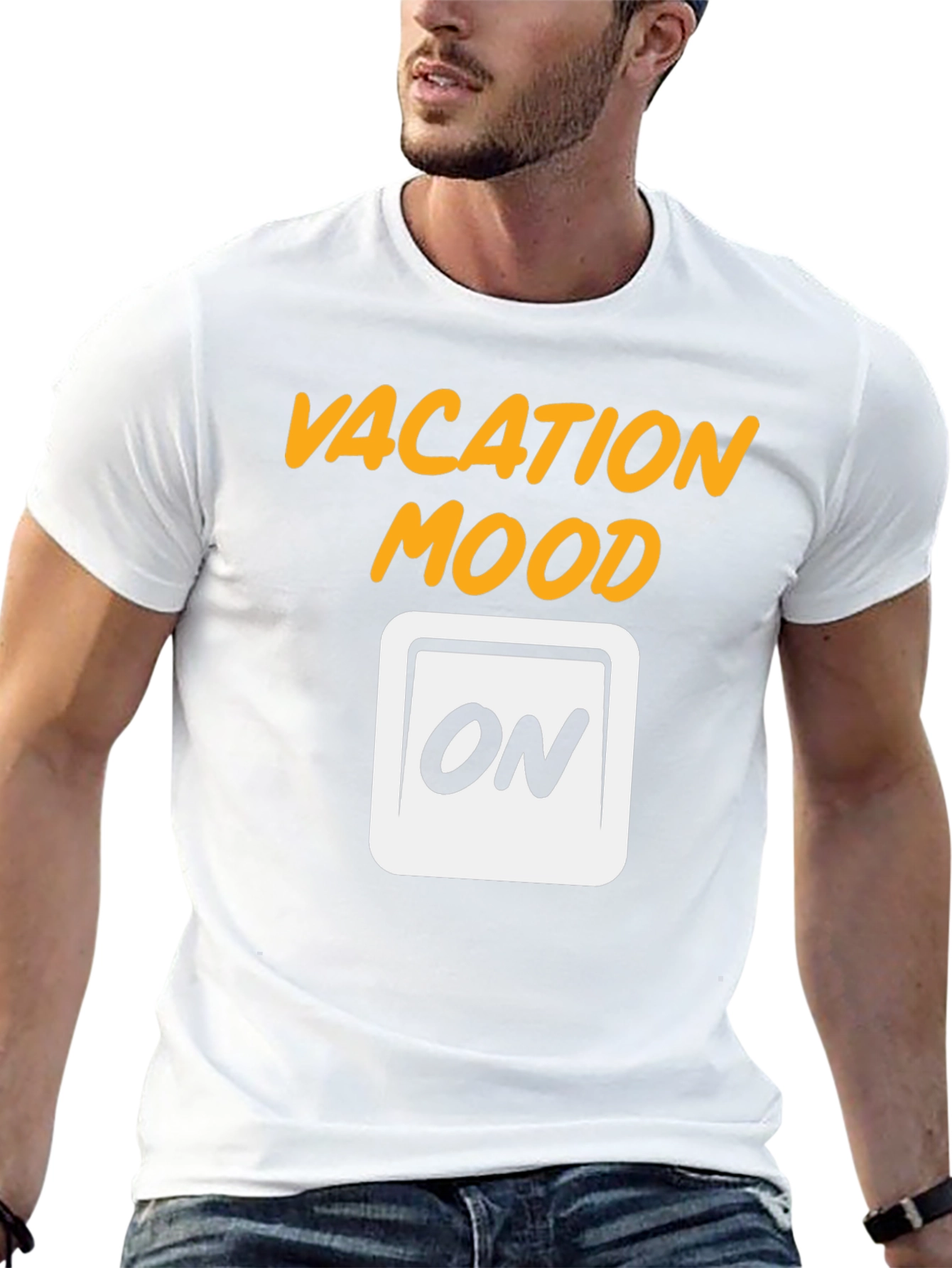 Vacation Mode On Graphic Tee - Black Cotton T-Shirt