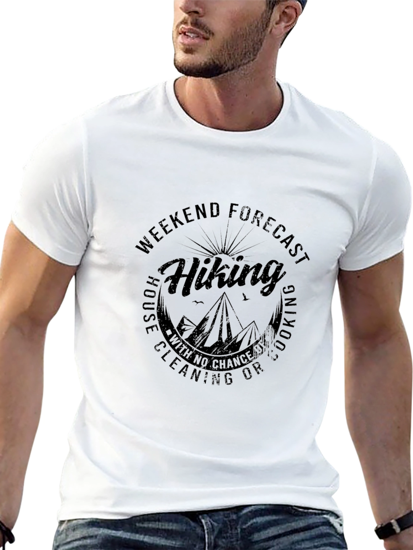 Hiking Weekend Forecast Black Graphic T-Shirt