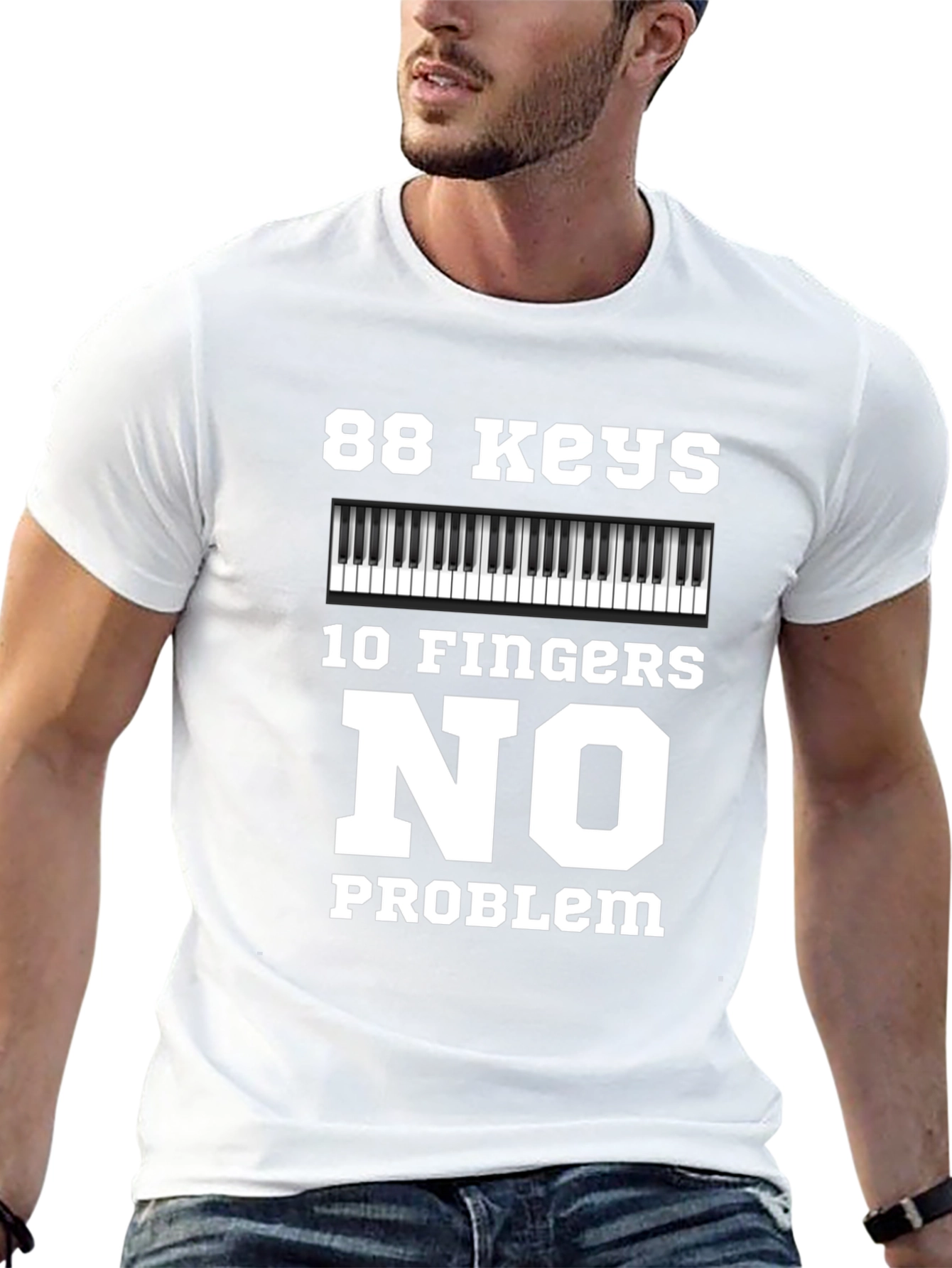 88 Keys 10 Fingers No Problem Graphic Tee