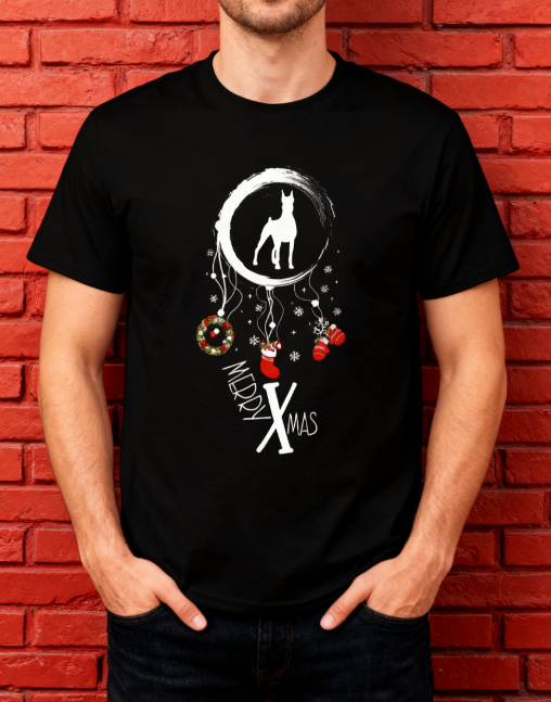 Merry X'mas Dog Graphic T-Shirt - 100% Cotton, Christmas Exclusive for Pet Lovers & Festive Occasions
