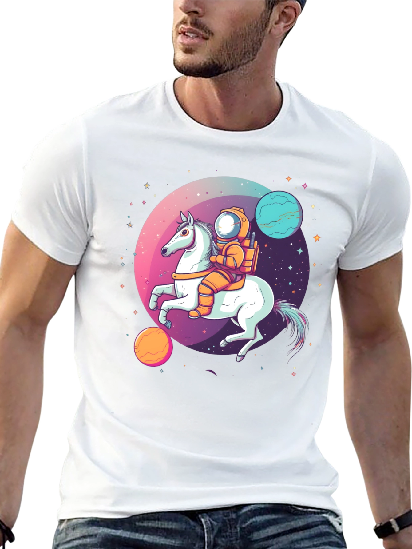 Astronaut Horse T-Shirt - Space Graphic Tee