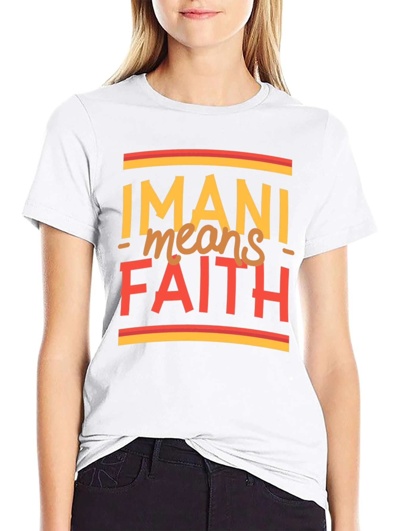 Imani Means Faith Graphic Tee - Black Cotton T-Shirt