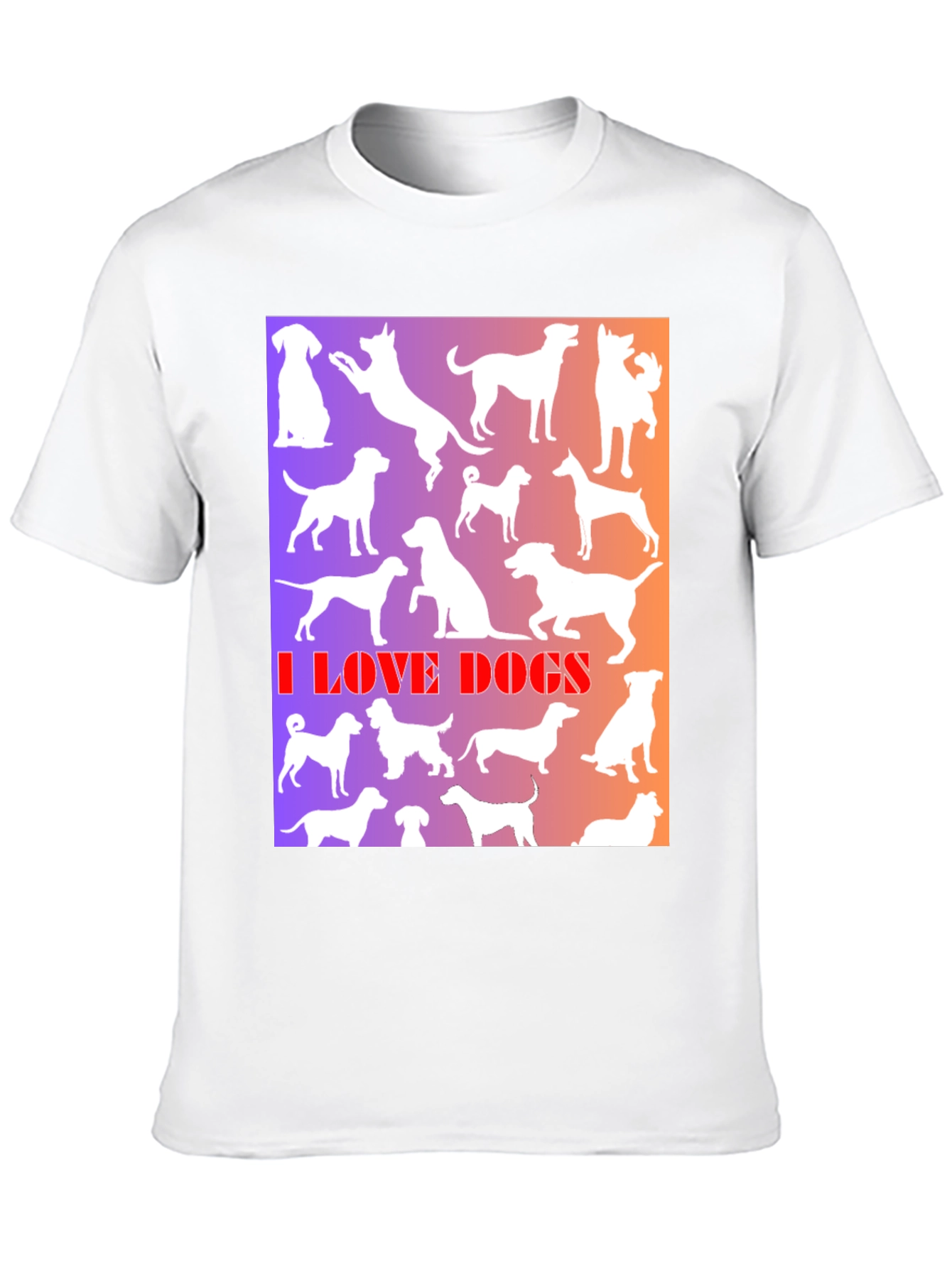 I Love Dogs Graphic Print T-Shirt