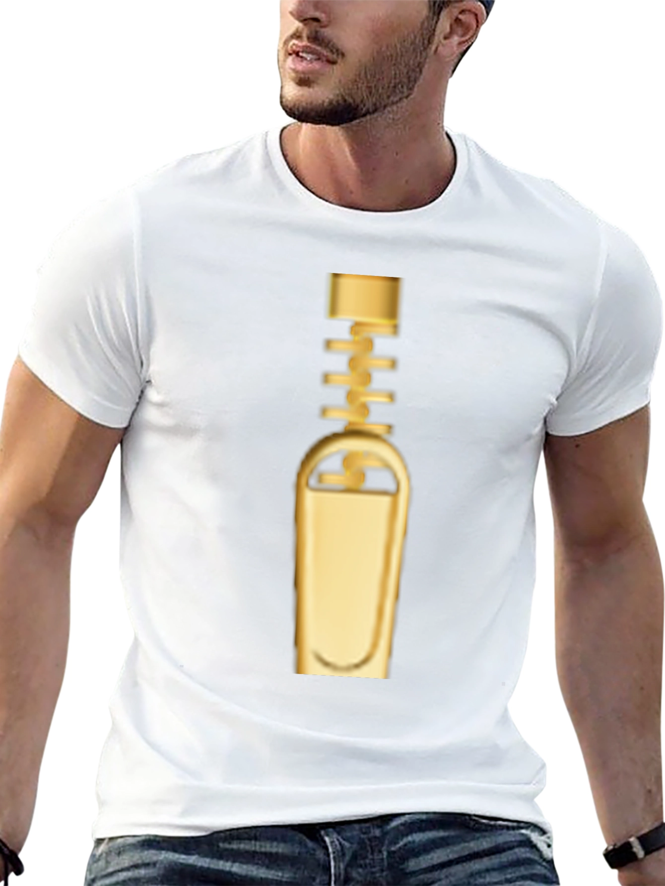 Golden Zipper Graphic Tee