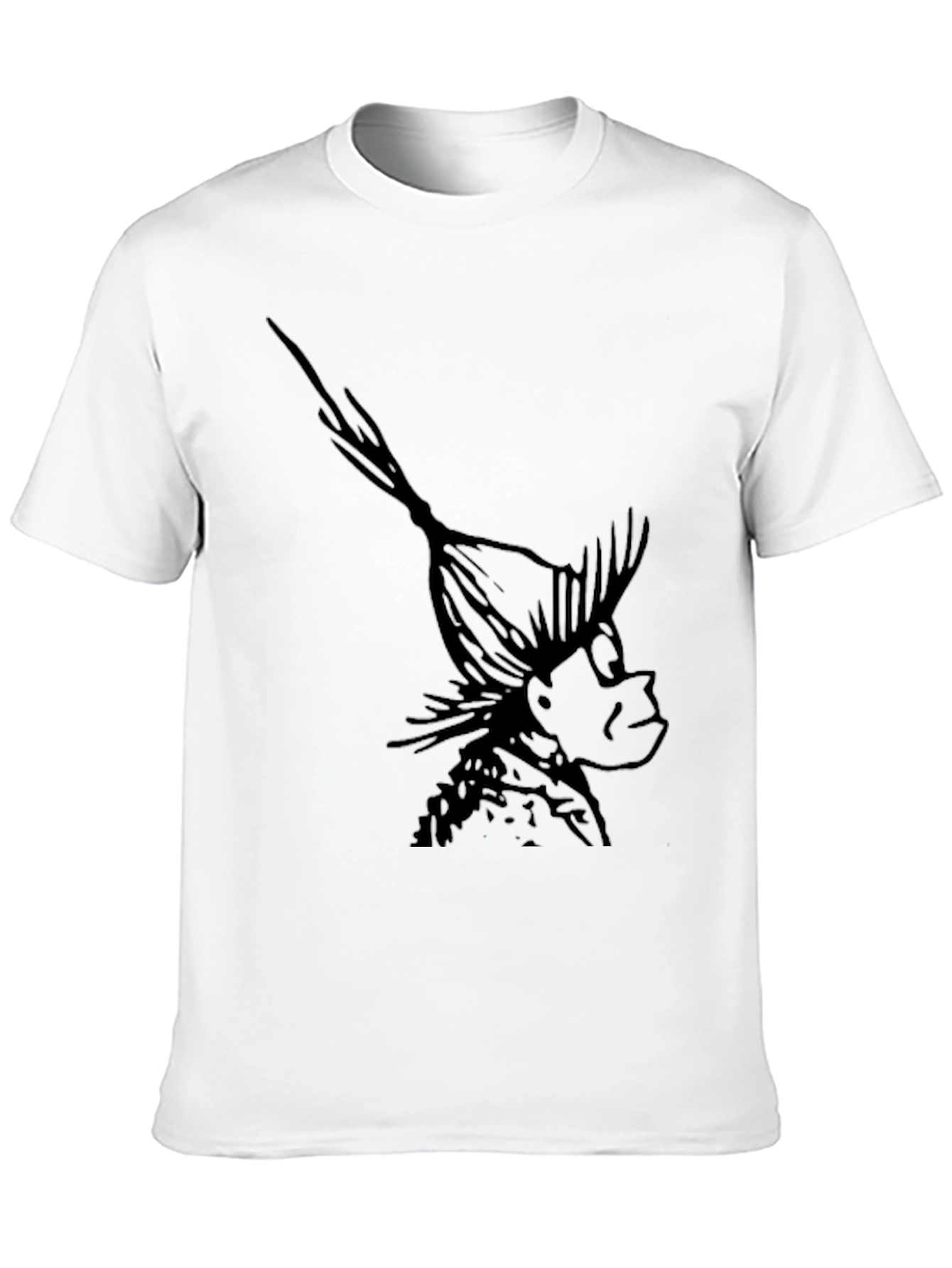 Black T-Shirt with Whimsical Character Print